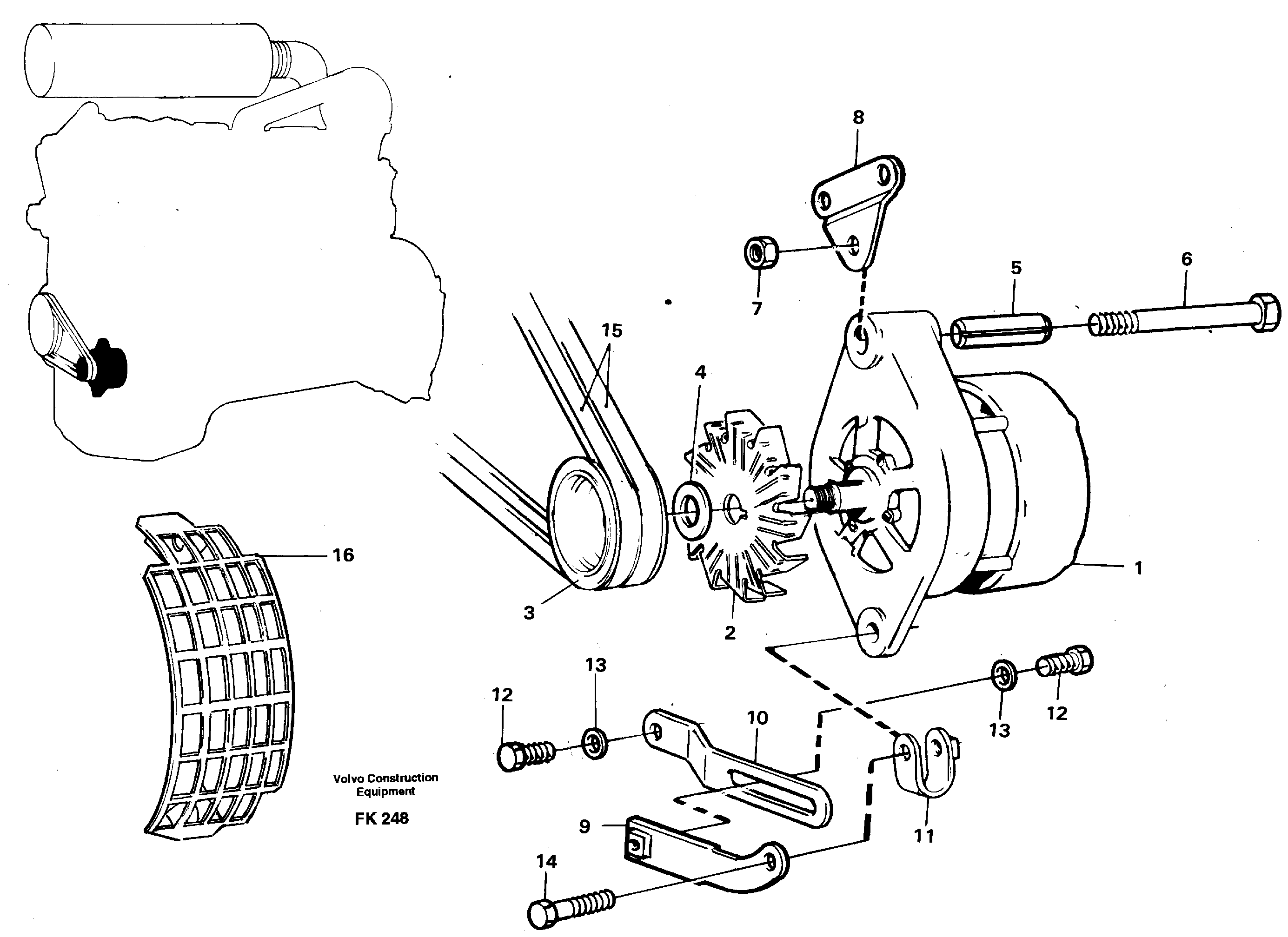 Alternator, assembly — volvo parts diagram