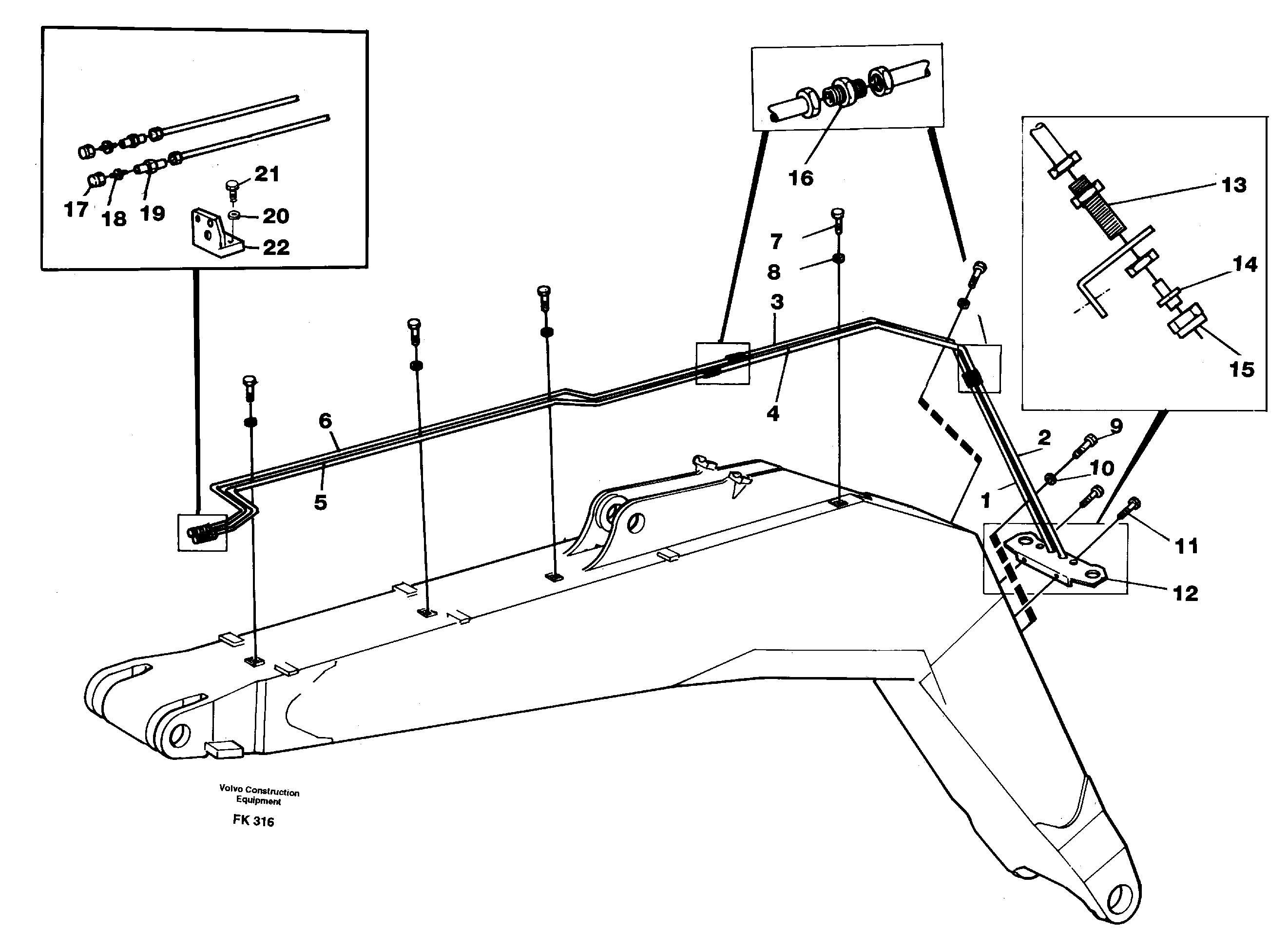 Hydr. quick fit equipm. on mono boom  14252503,14256384,14256127 — volvo parts diagram