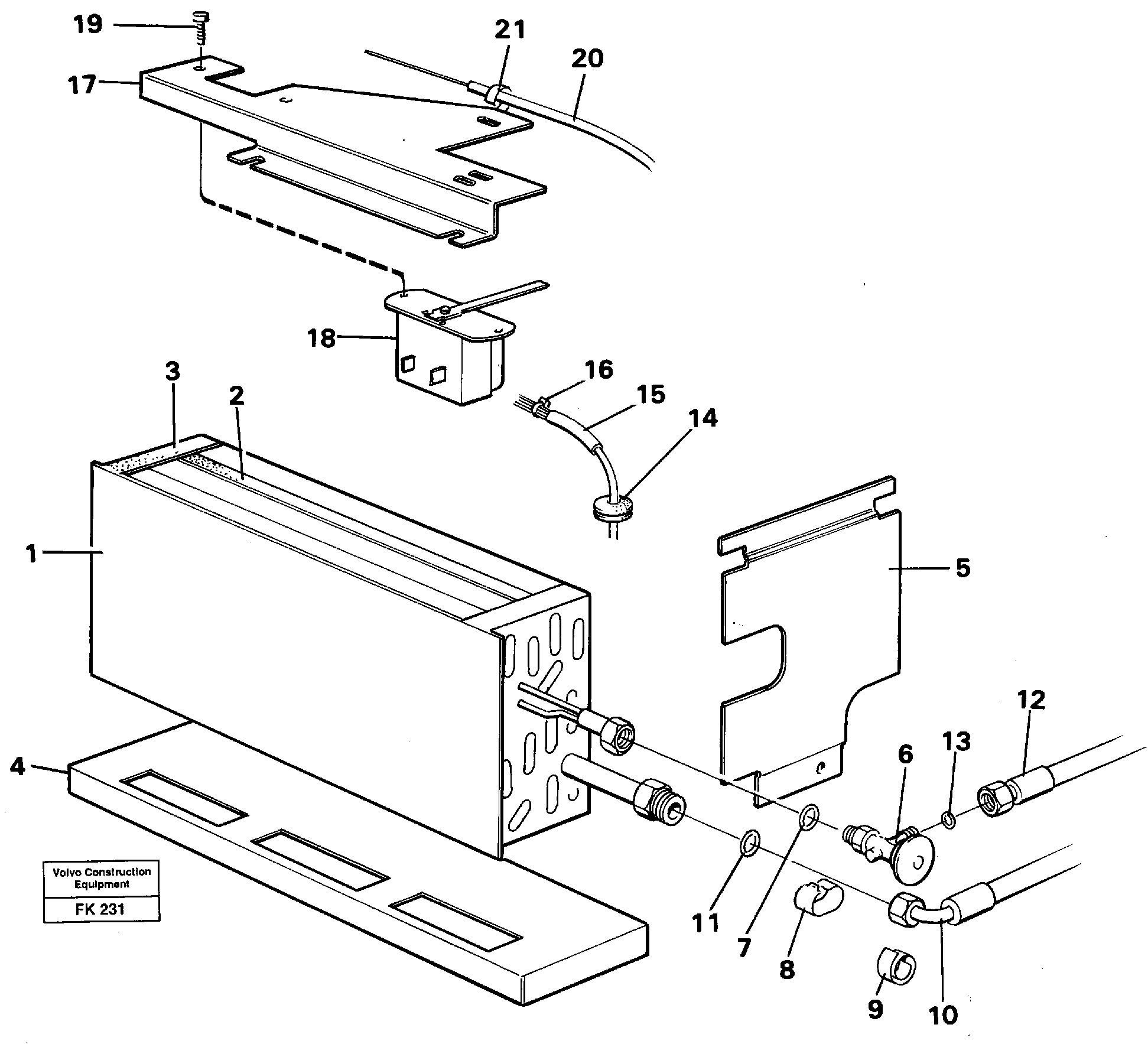 Evaporator with fitting parts Cooling agent R12,r134a  14256843,14259988 — volvo parts diagram