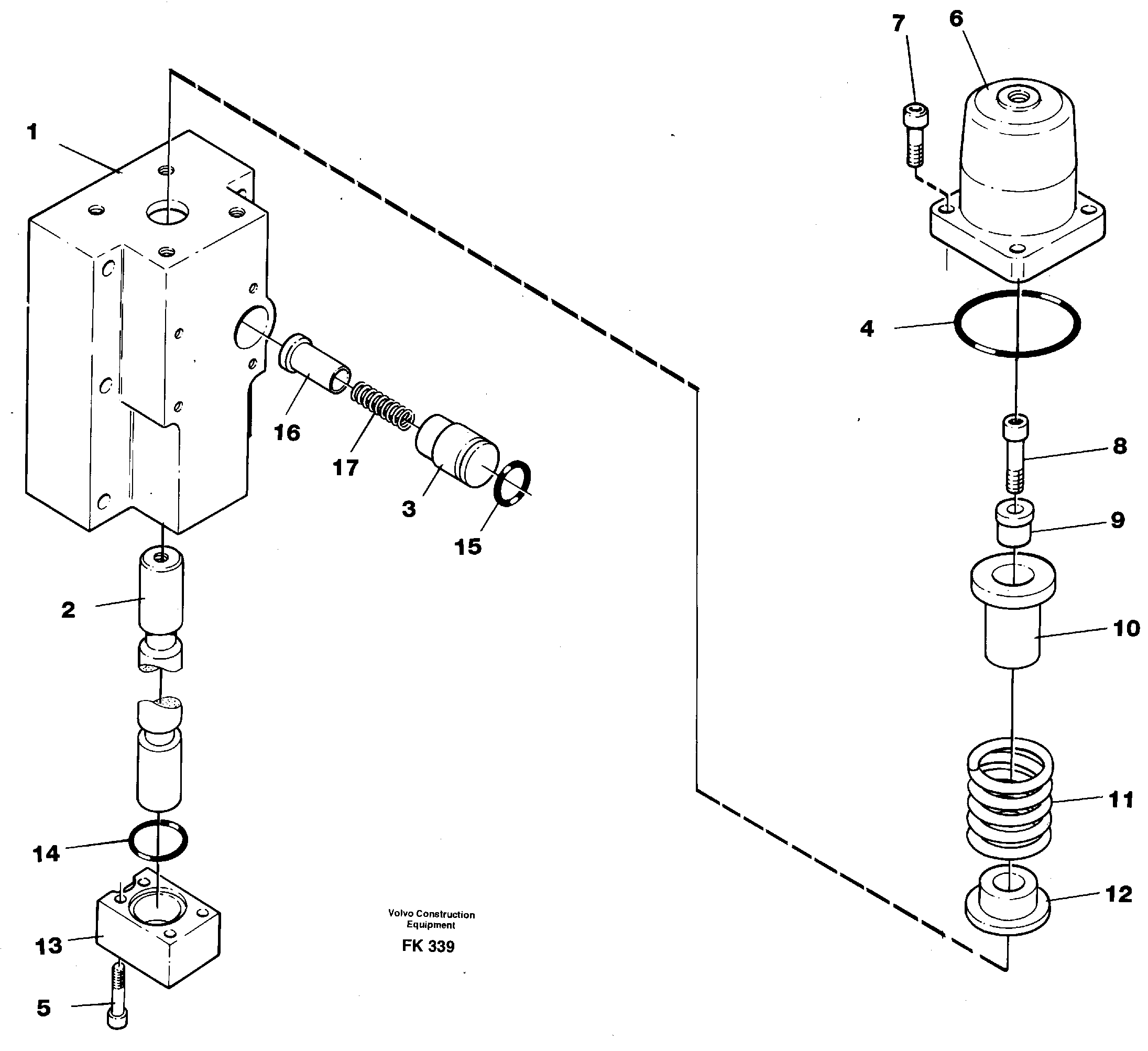 Four-way valve, dipper primary — volvo parts diagram