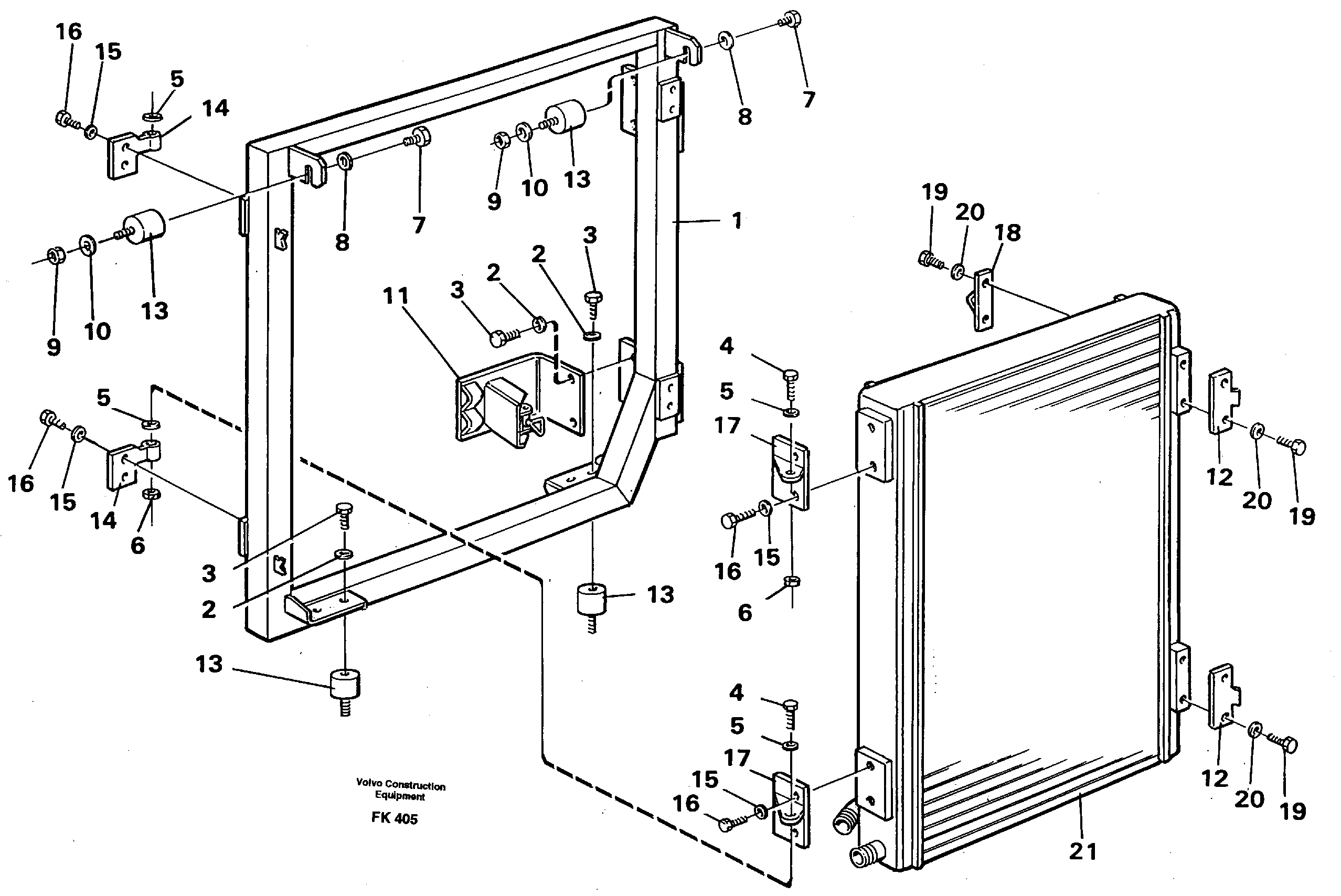 Hydraulic oil cooler — volvo parts diagram