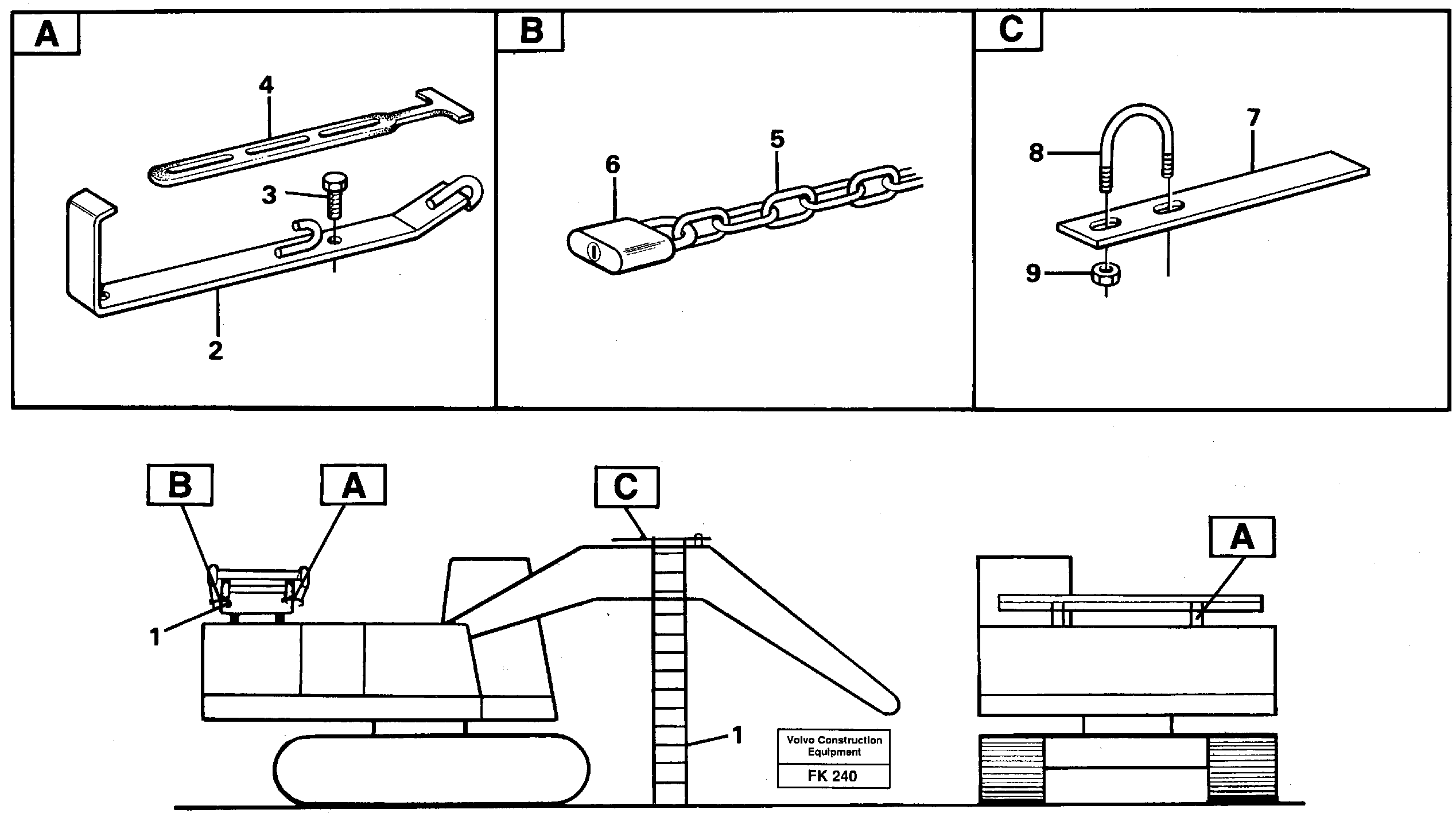 Ladder with cage  14022280 — volvo parts diagram