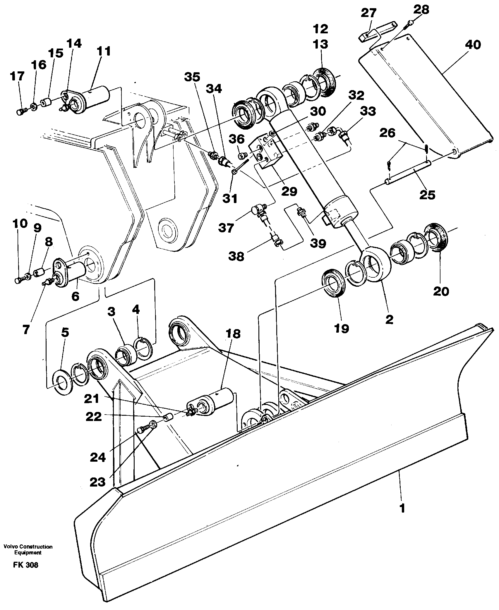 Dozer blade 2,5m, 2,6m  14248653,14257331 — volvo parts diagram