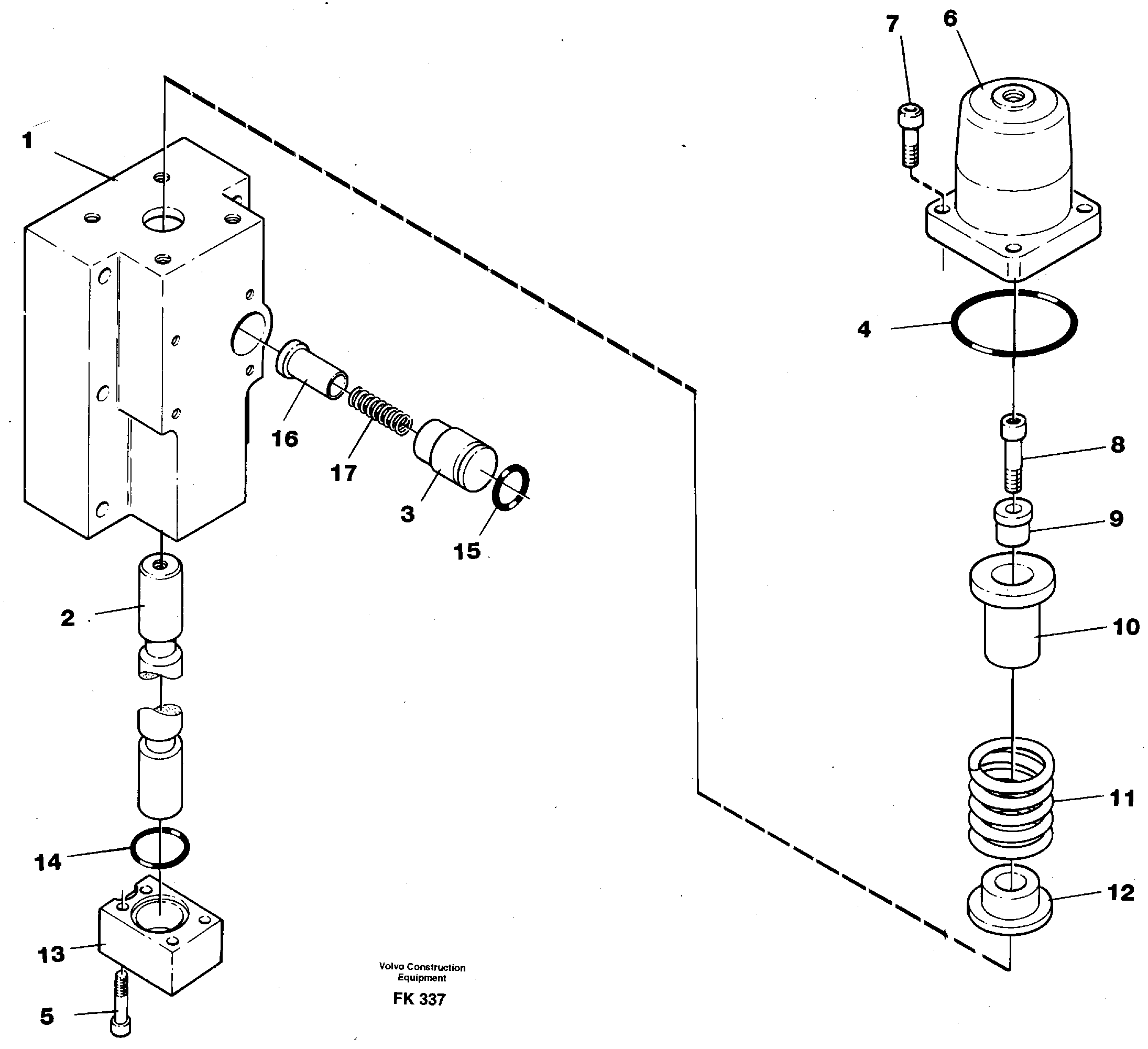 Four-way valve, boom primary — volvo parts diagram