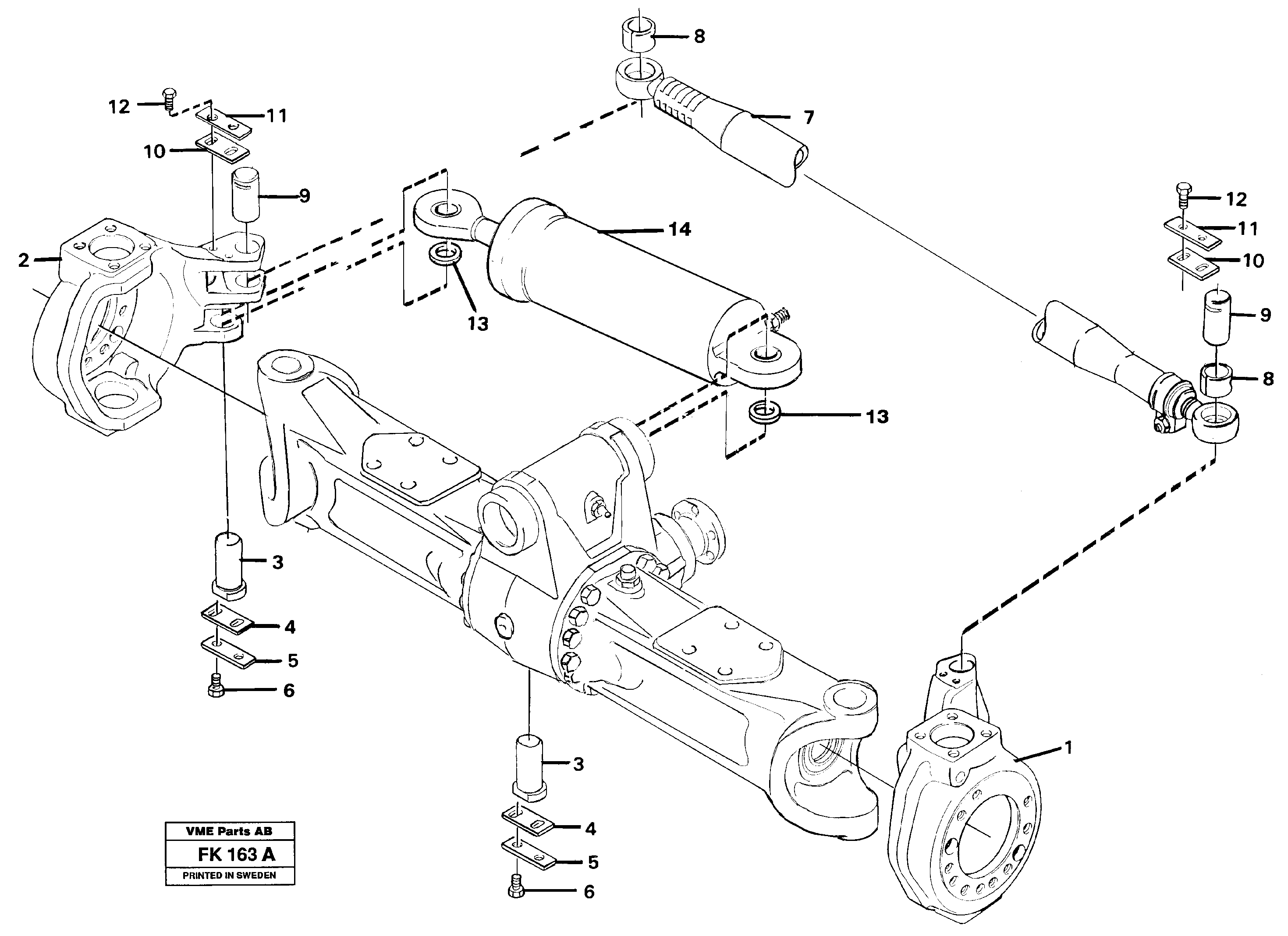 Link housing and parallel stay — volvo parts diagram