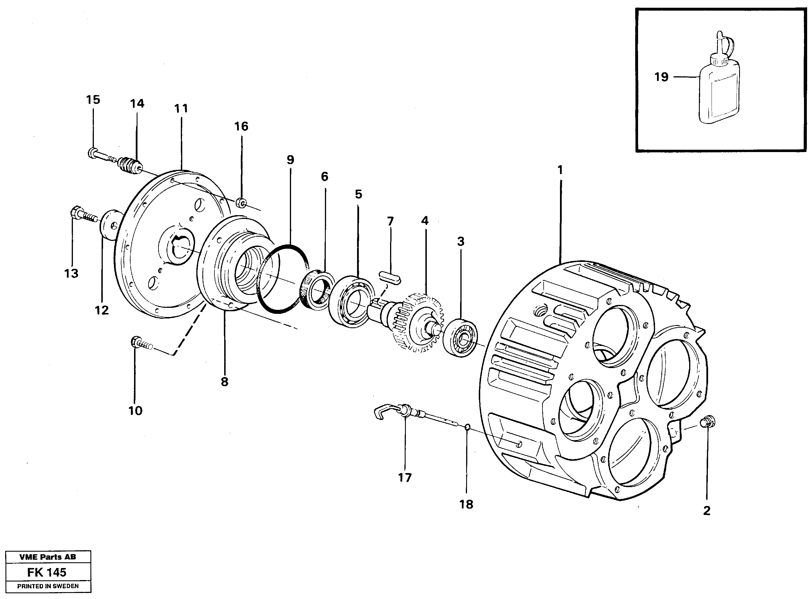 Pump gear box — volvo parts diagram
