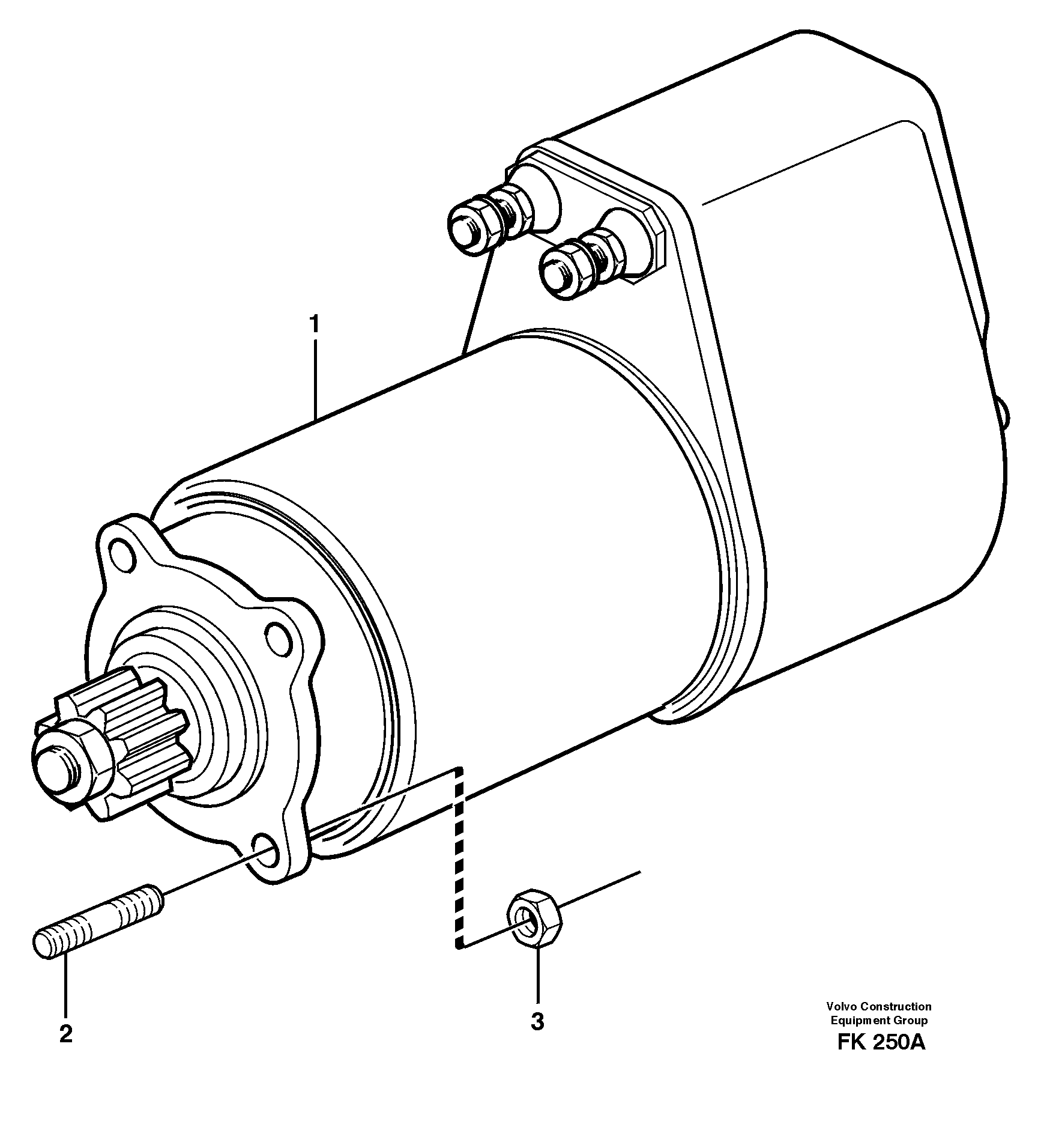 Starter motor, mounting — volvo parts diagram