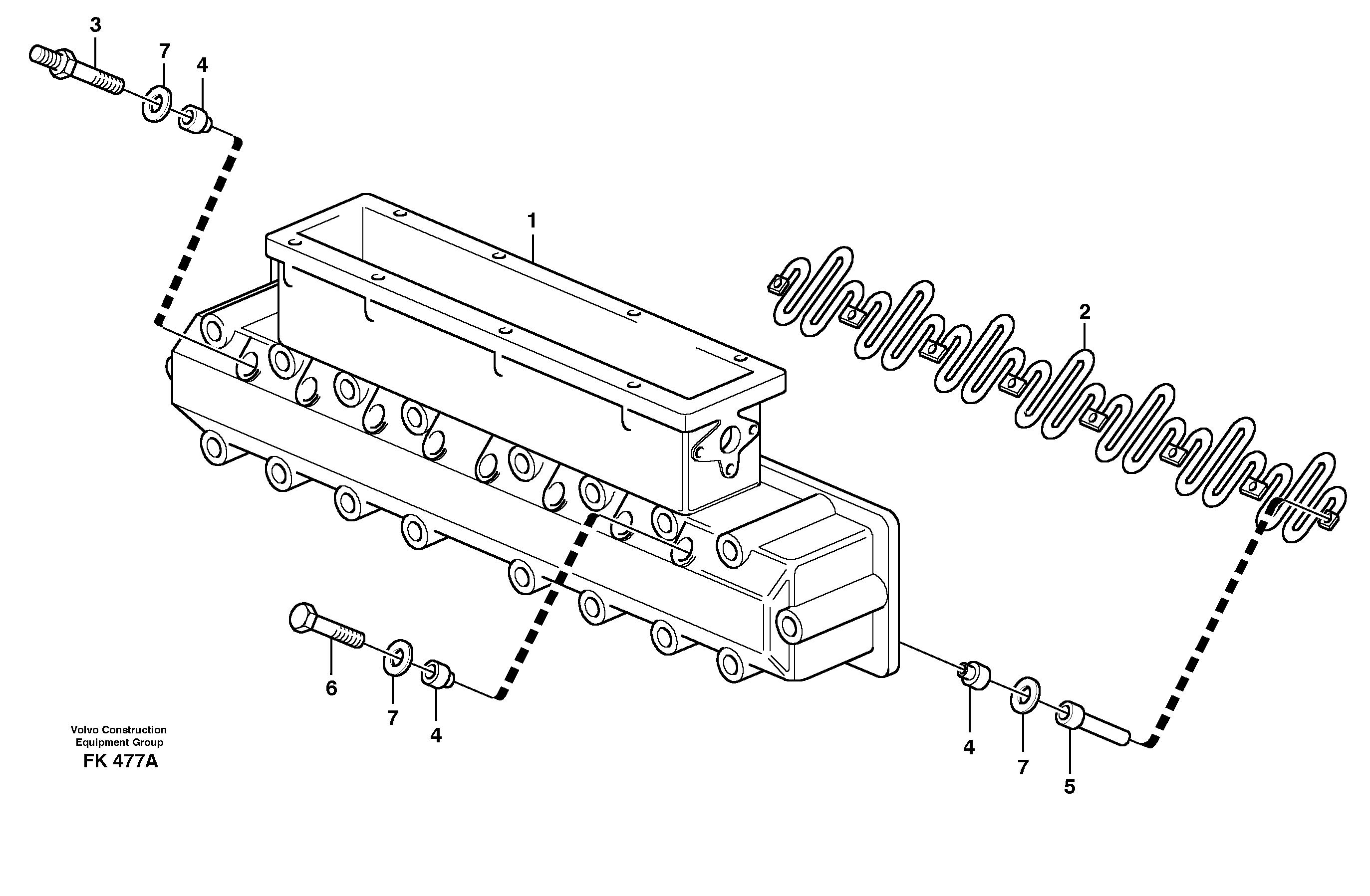Induction manifold with fitting parts  TD 63 KHE — volvo parts diagram