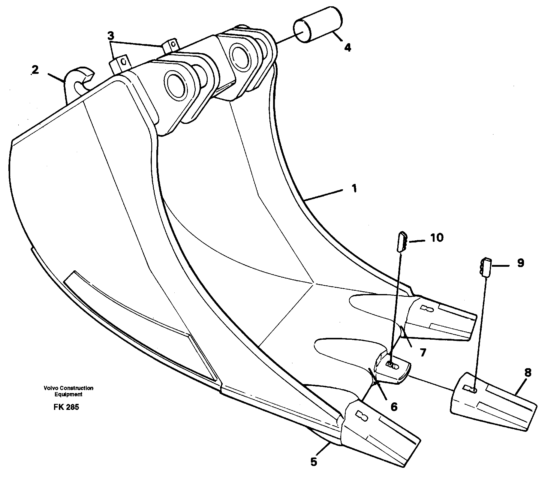 Cable bucket  14253081 — volvo parts diagram