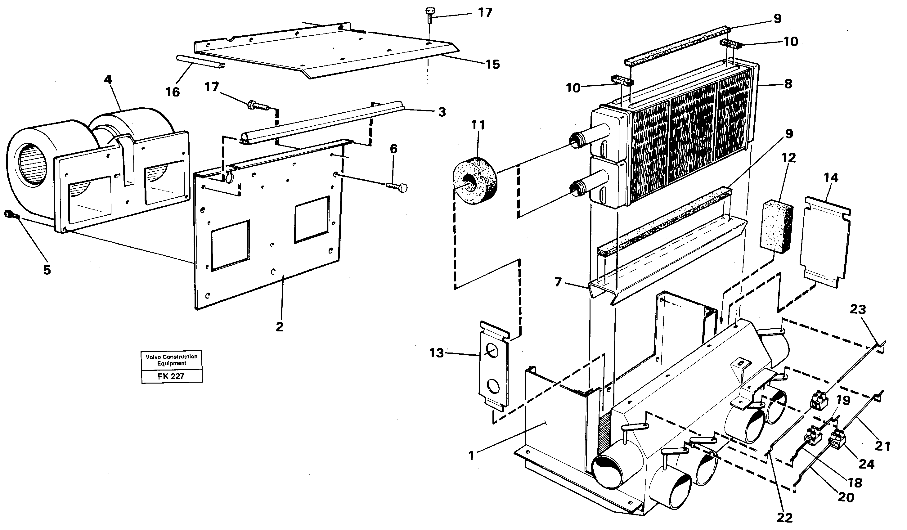 Cab heater — volvo parts diagram