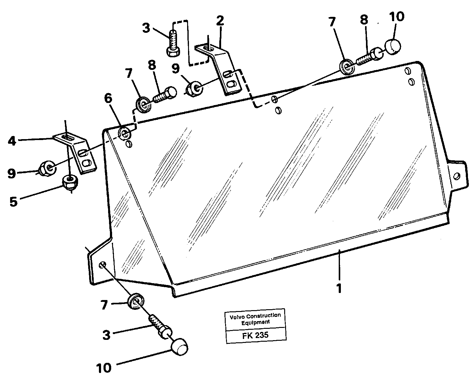 Sun visor Outer  14250635 — volvo parts diagram