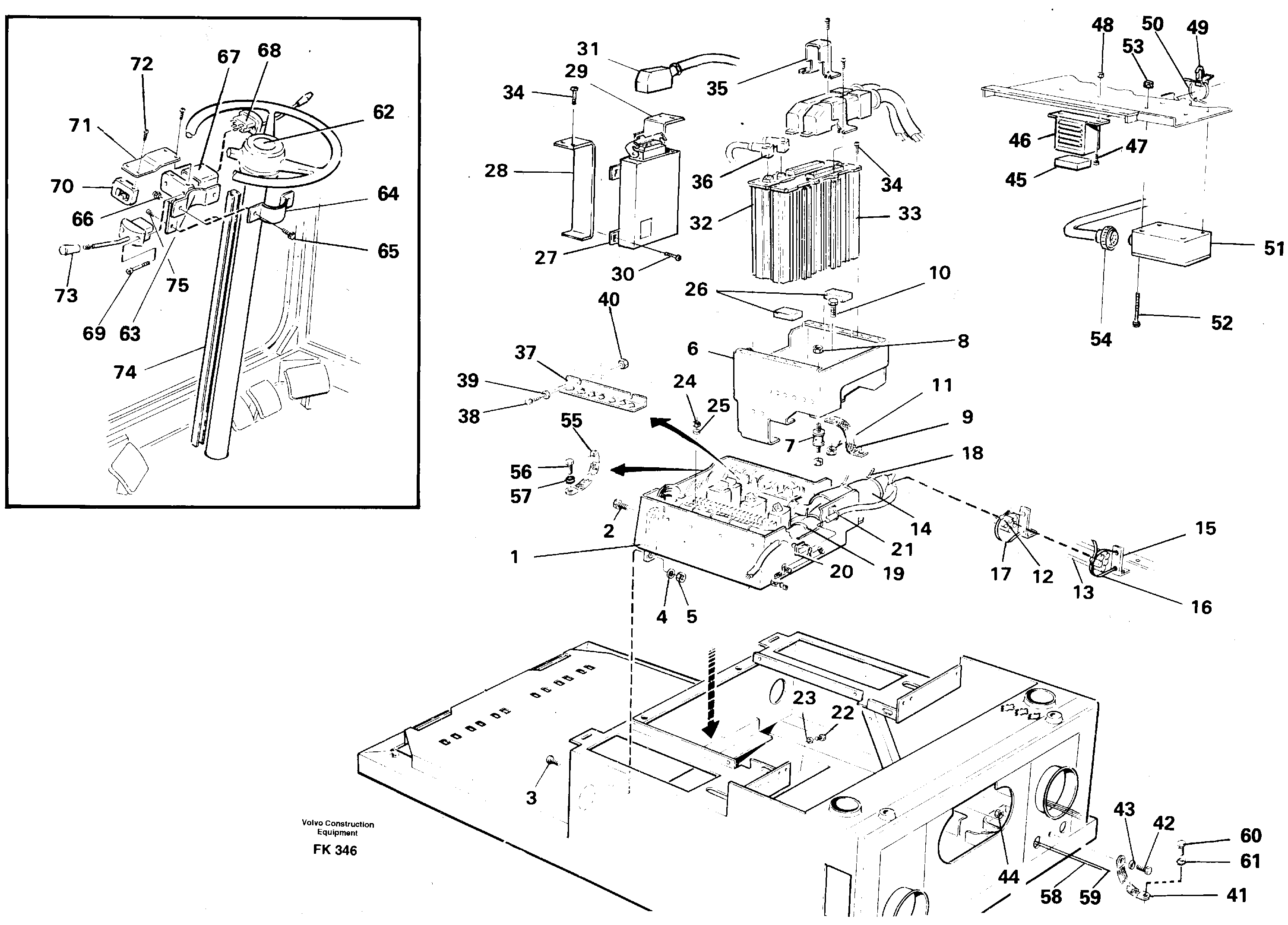 Electric installation on driver's seat — volvo parts diagram