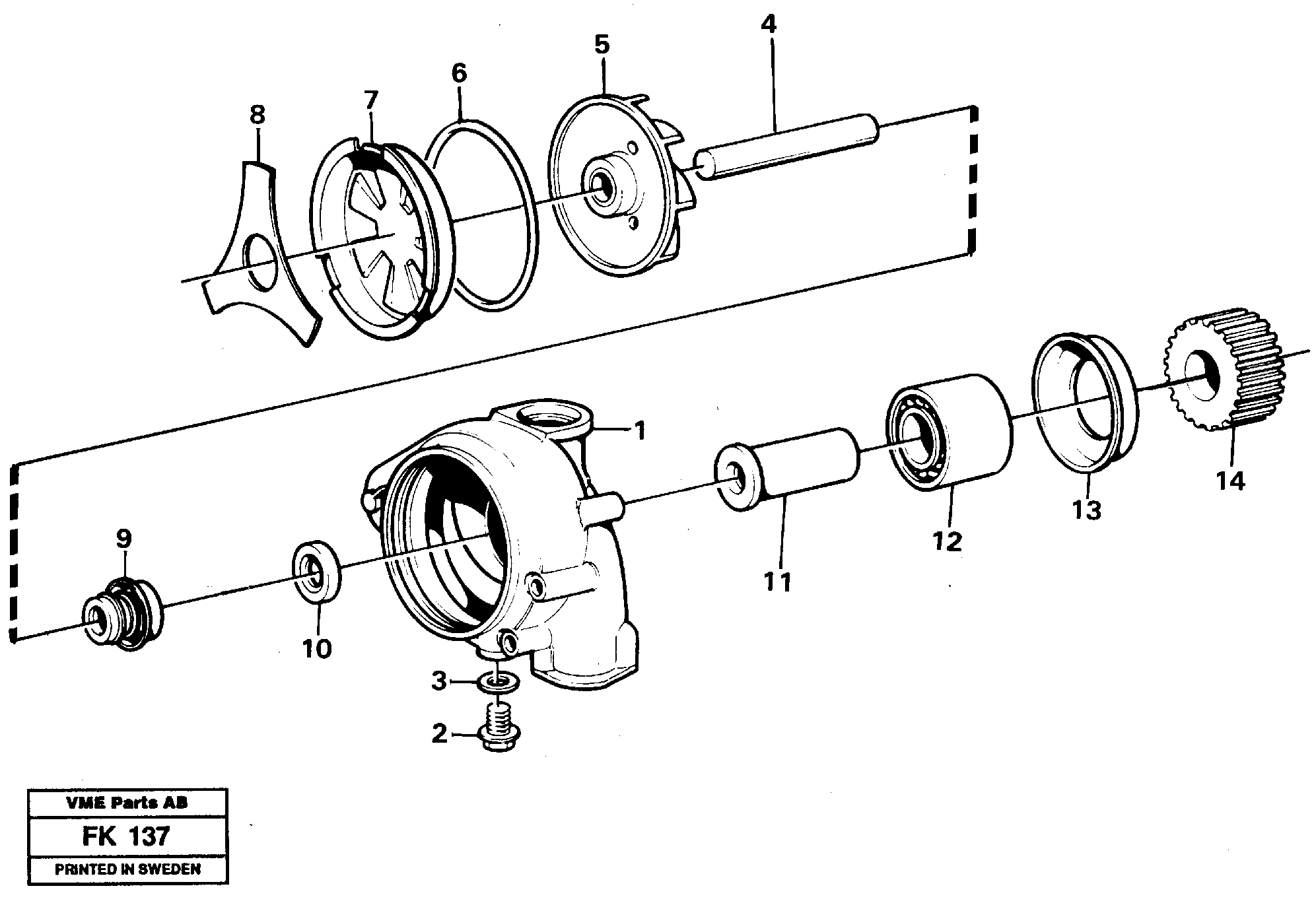 Water pump — volvo parts diagram