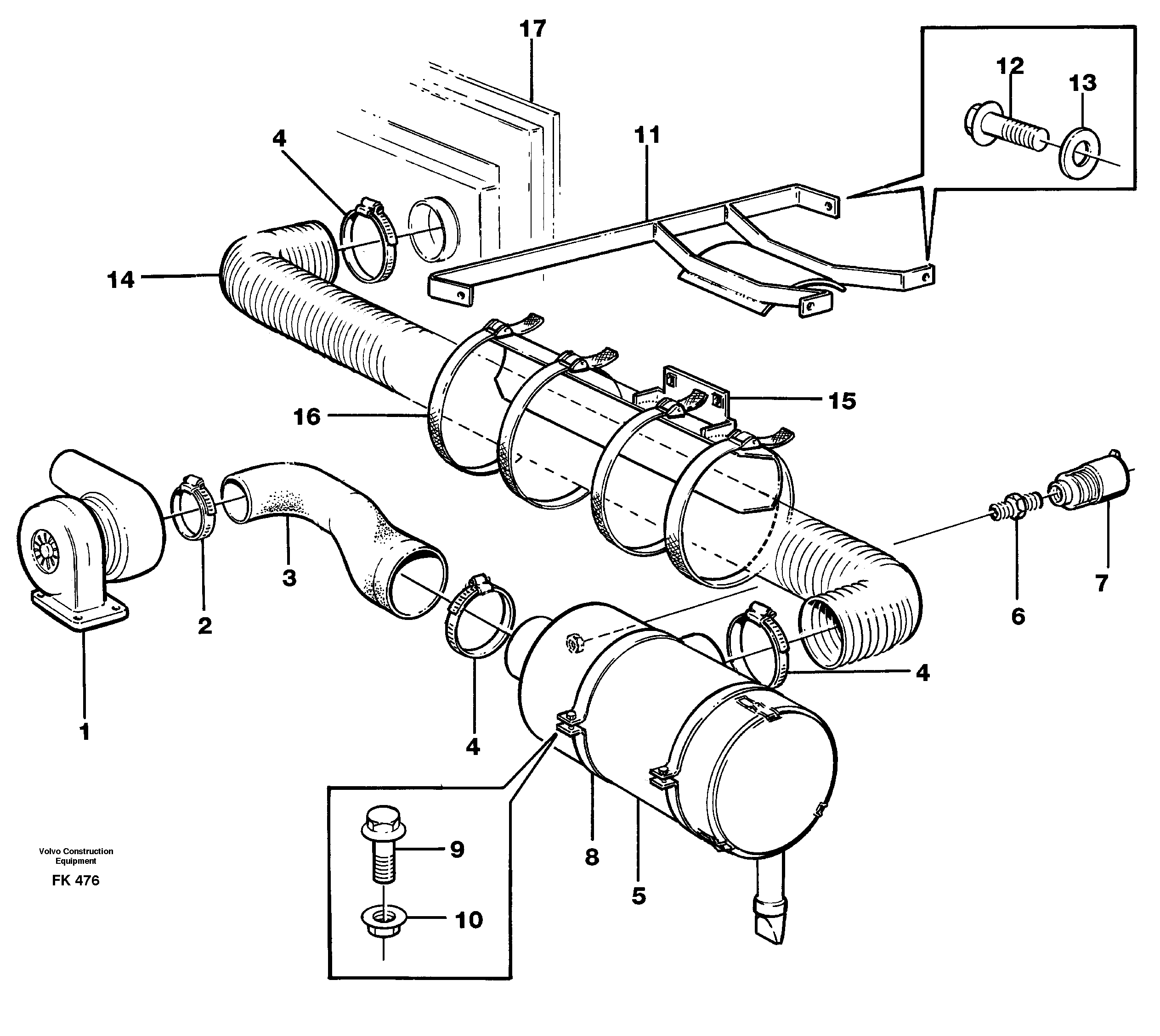 Inlet system  TD 63 KHE — volvo parts diagram