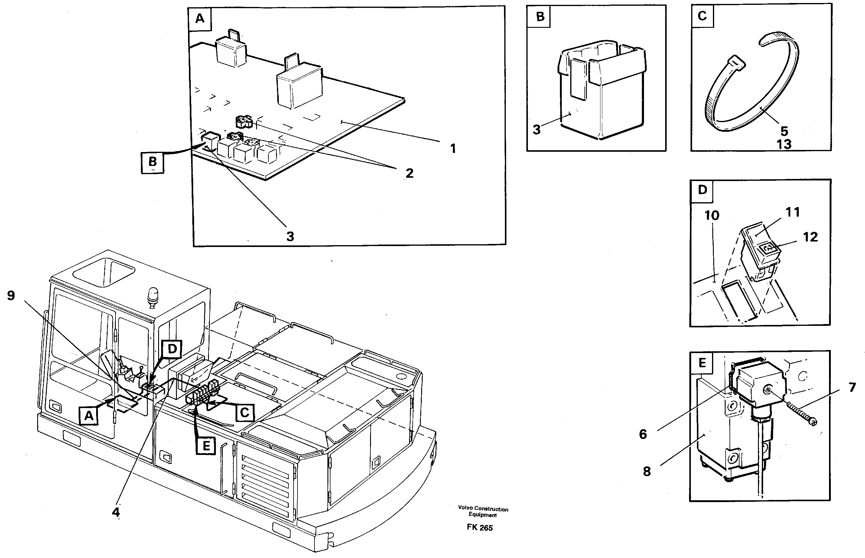 Electric installation forslope bucket/grab equipm.in base machine  14262283 — volvo parts diagram