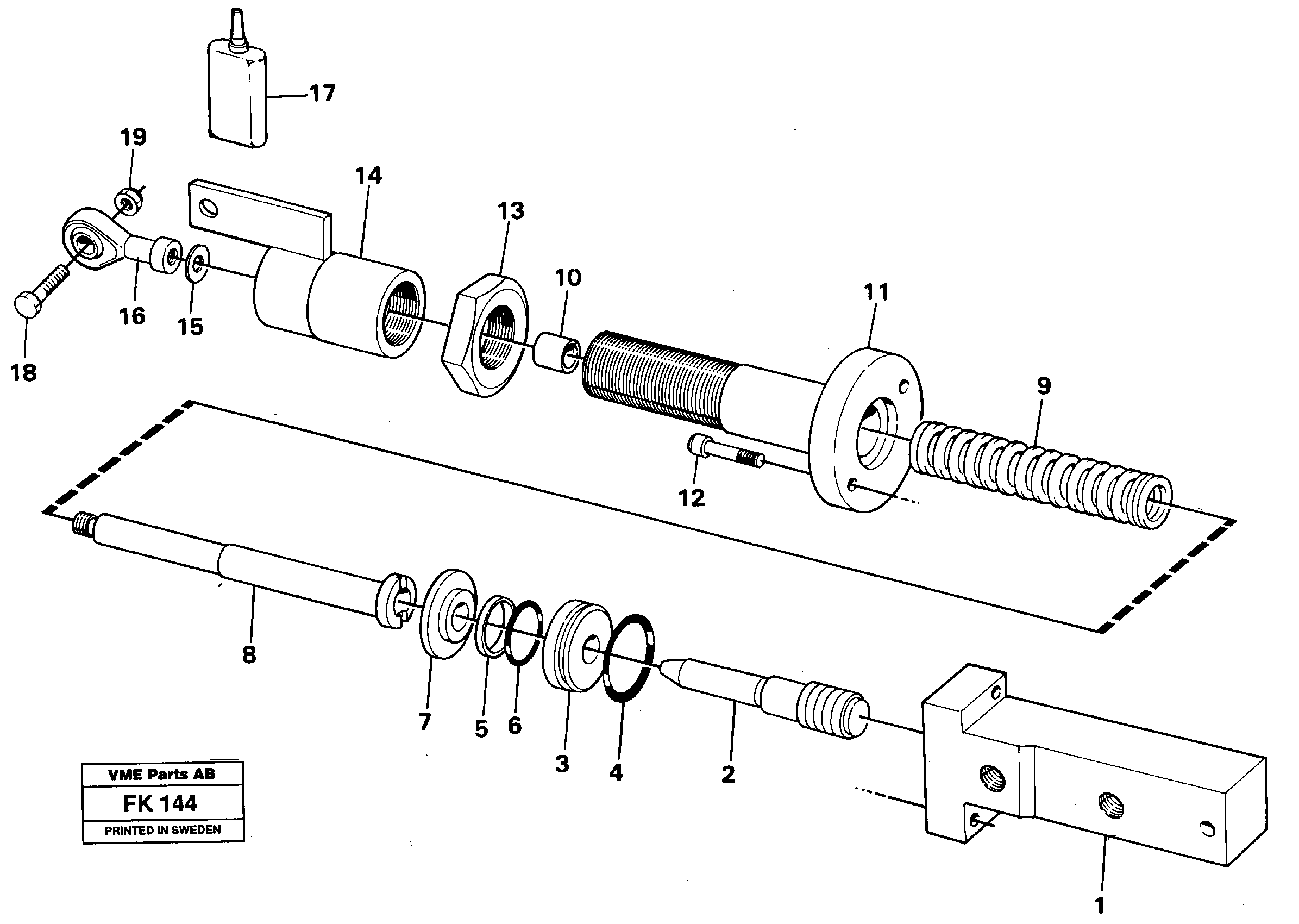 Hydraulic cylinder — volvo parts diagram