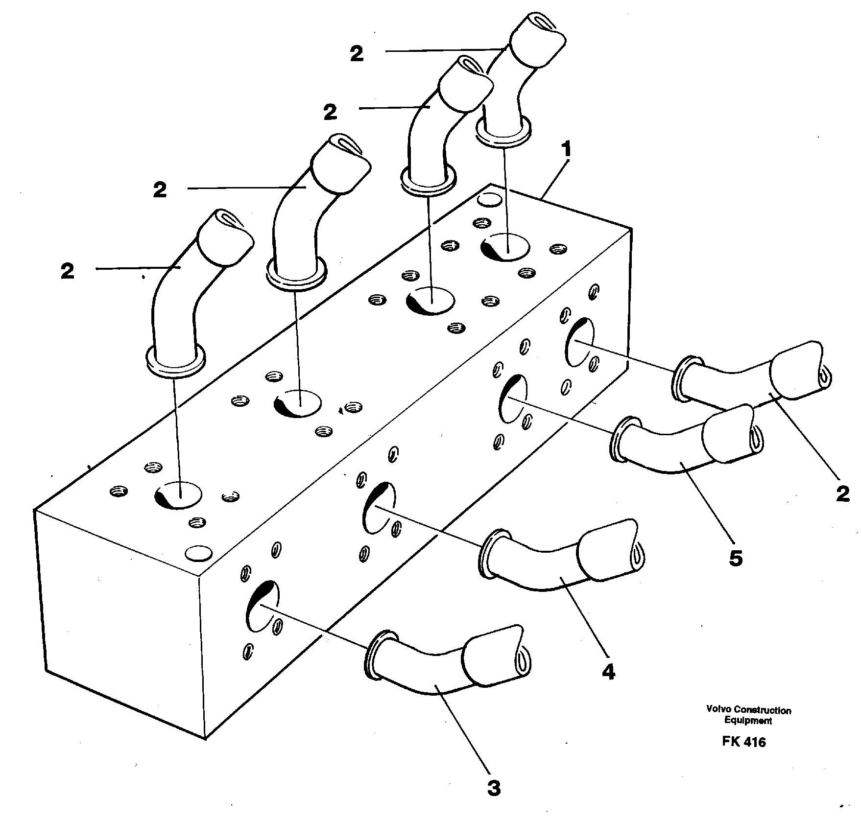 Connection block with hoses — volvo parts diagram