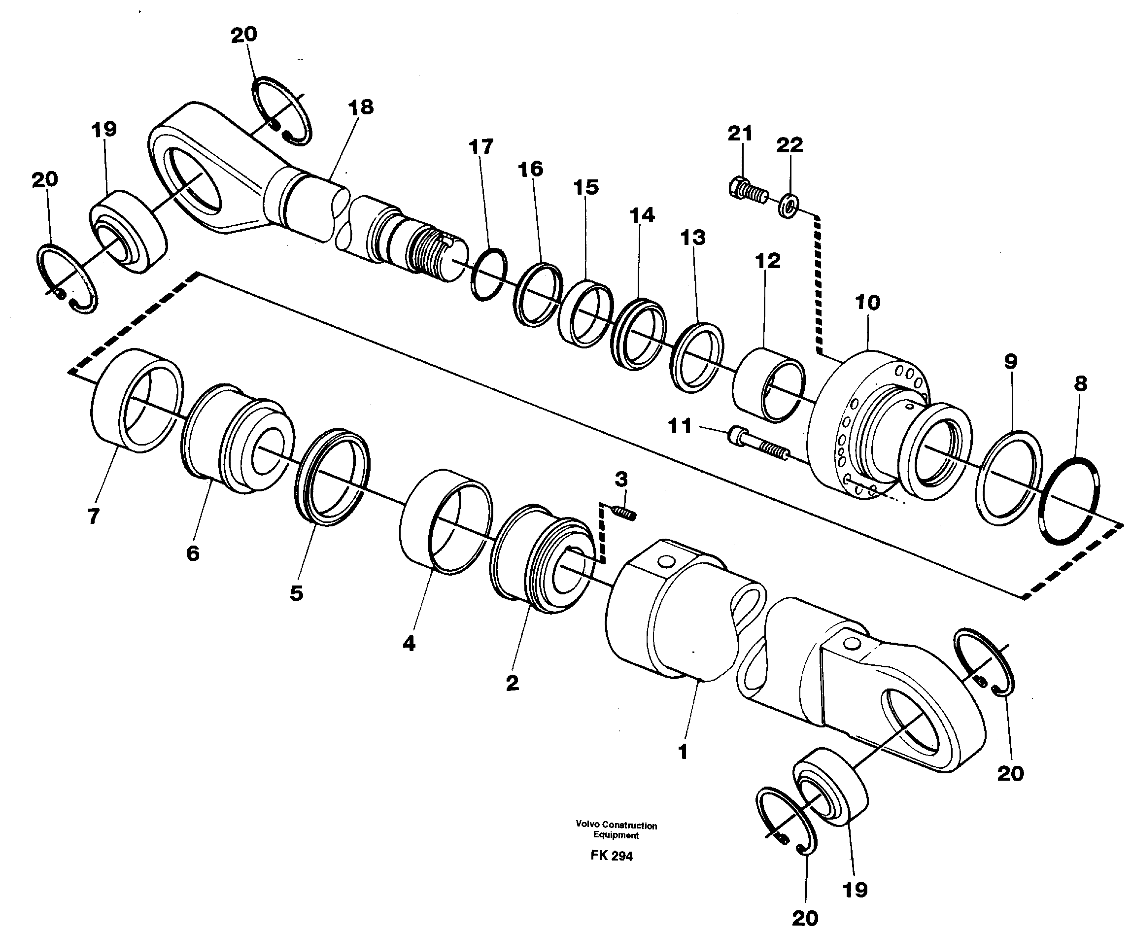 Boom cylinder, monobloc boom — volvo parts diagram