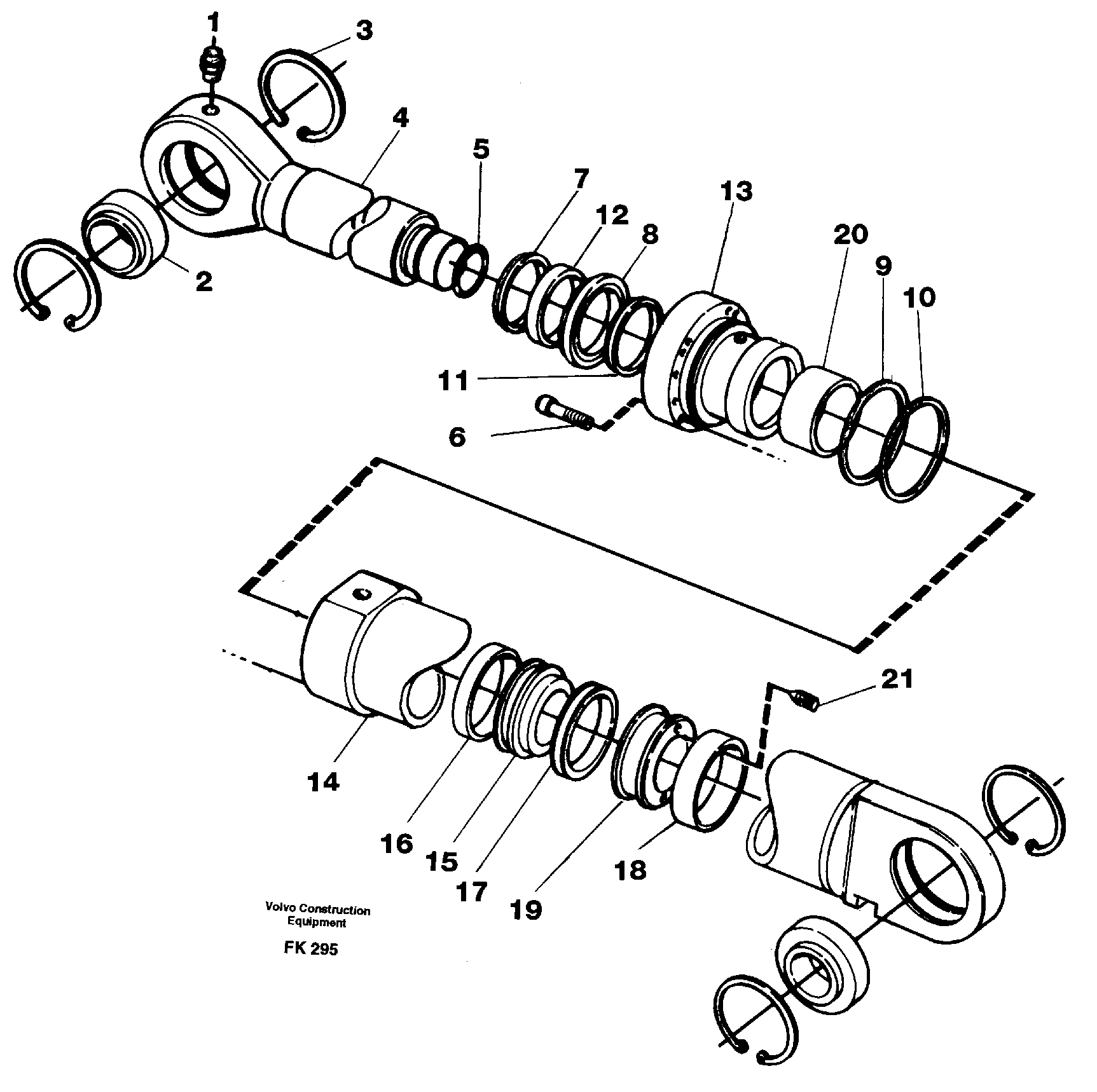 Boom cylinder, adjustable boom  14257308 — volvo parts diagram