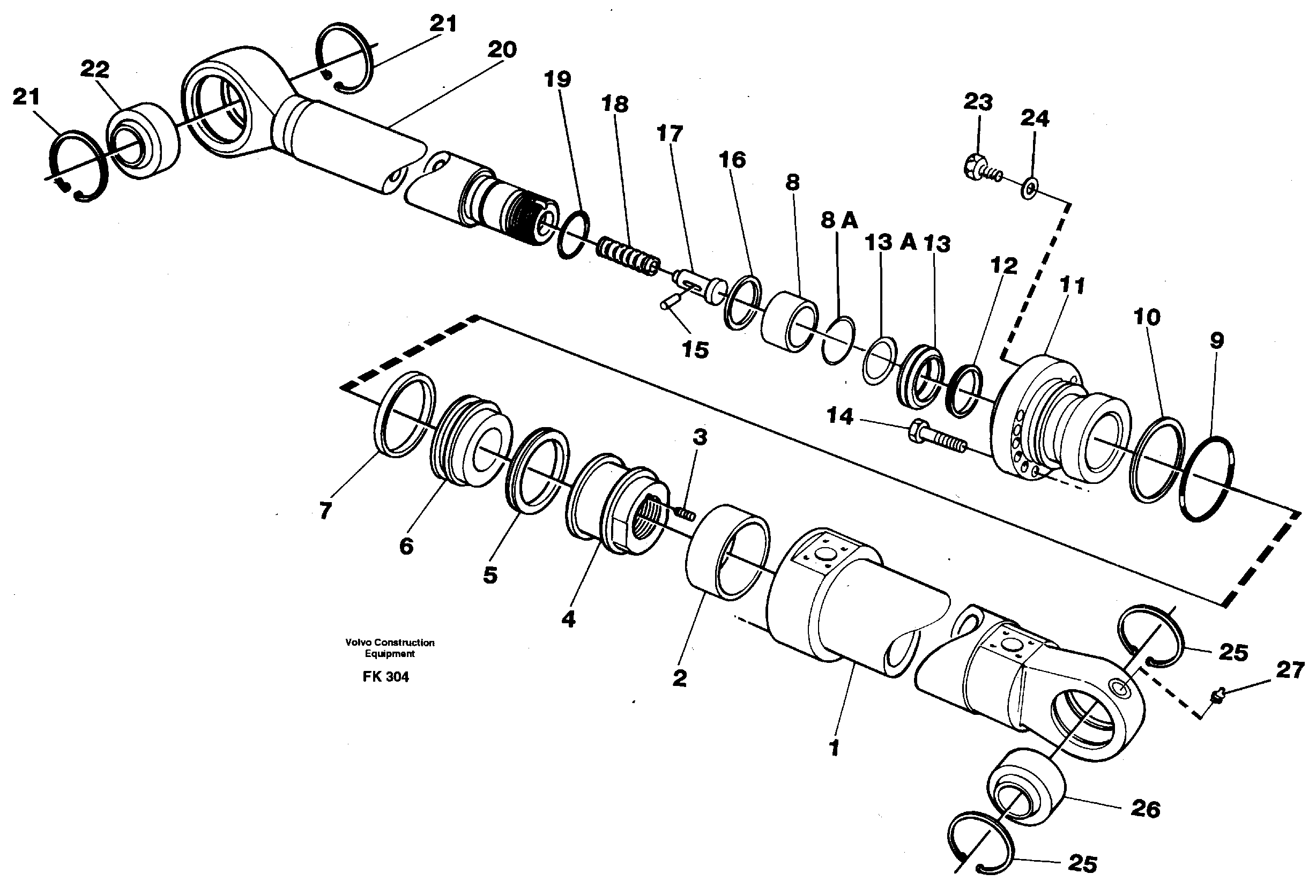 Bucket cylinder — volvo parts diagram