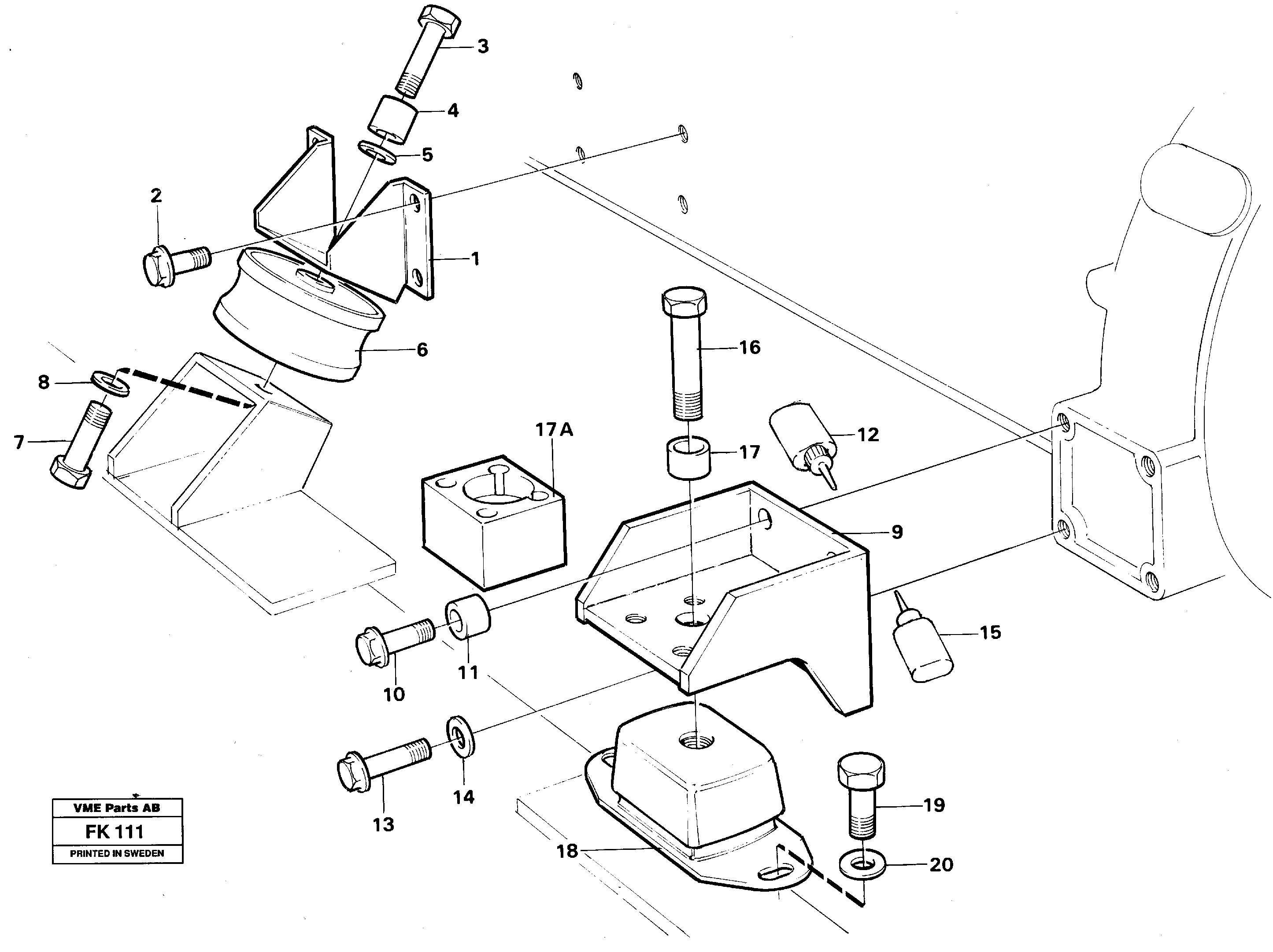 Engine mounting  TD 61 GE — volvo parts diagram