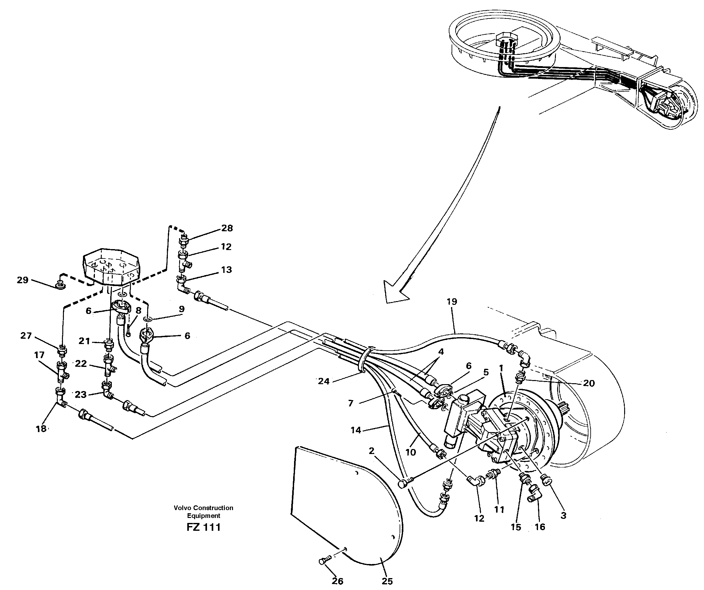 Hydraulic system, travel motor — volvo parts diagram