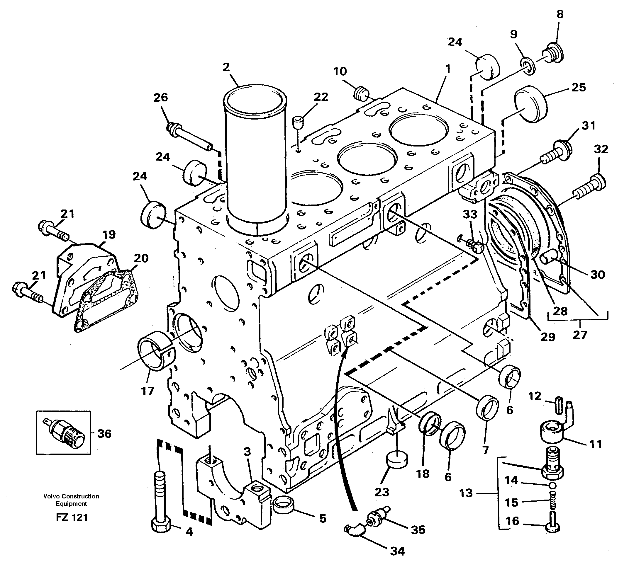 Cylinder block — volvo parts diagram