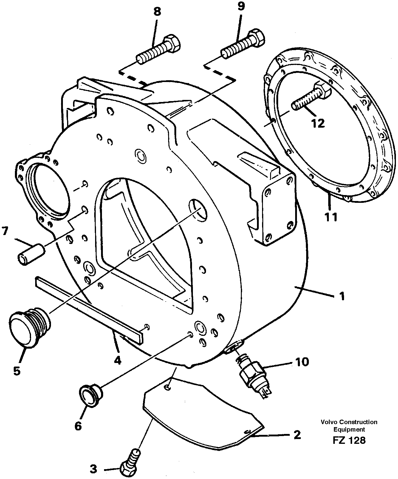 Flywheel housing — volvo parts diagram