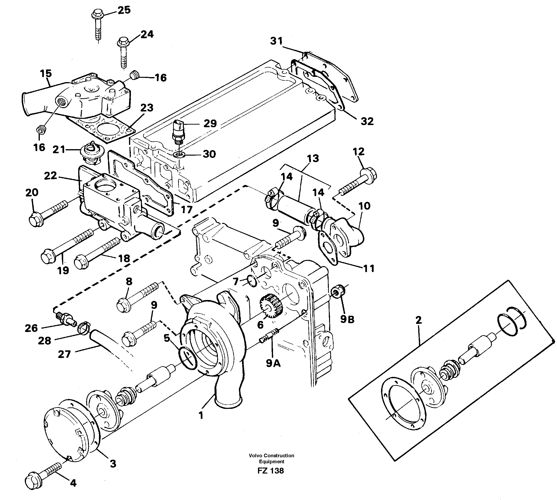Water pump — volvo parts diagram