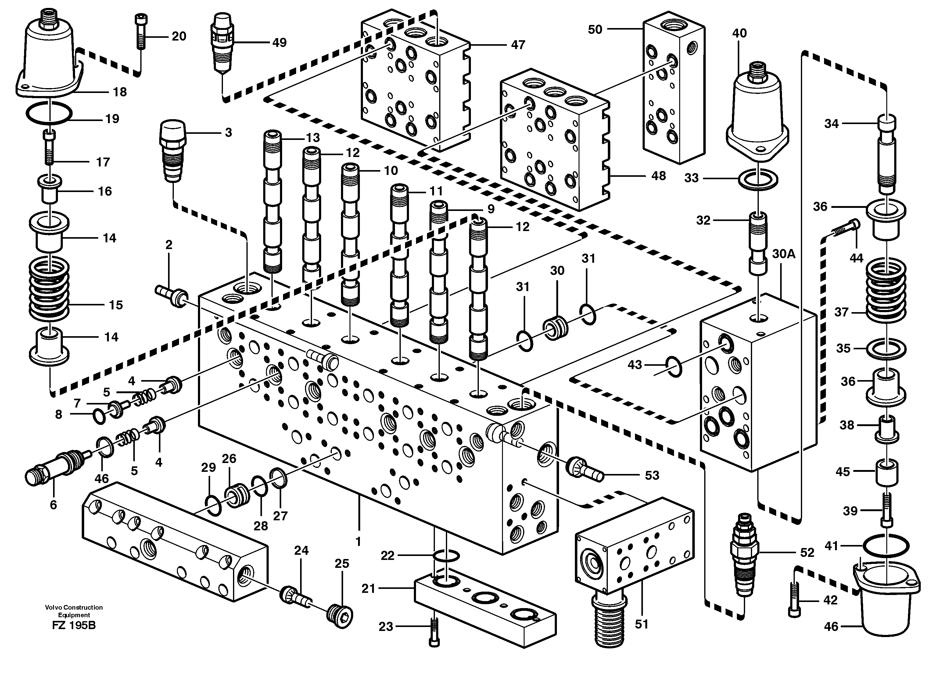 Main valve assembly, valves — volvo parts diagram