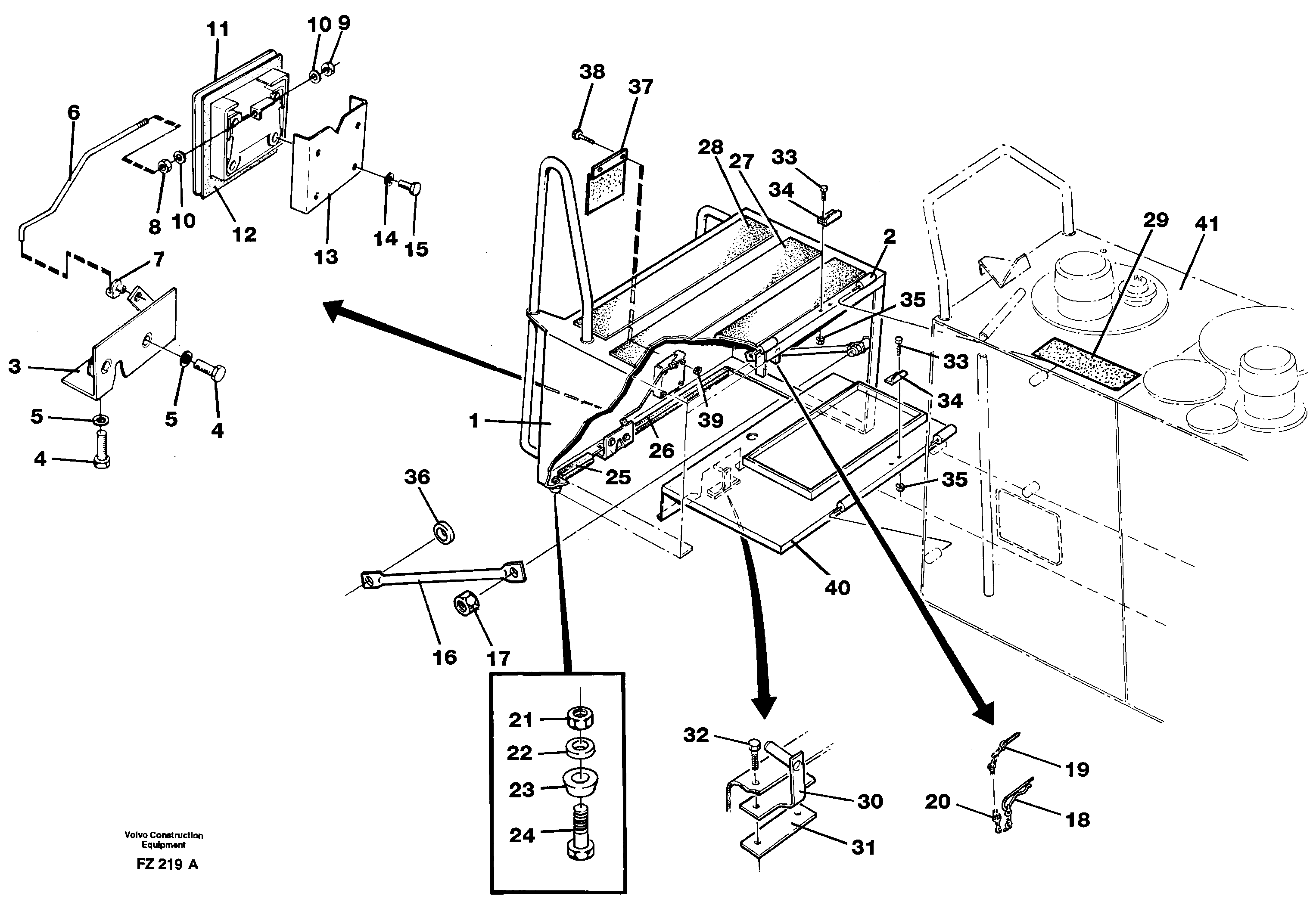 Casing over battery — volvo parts diagram