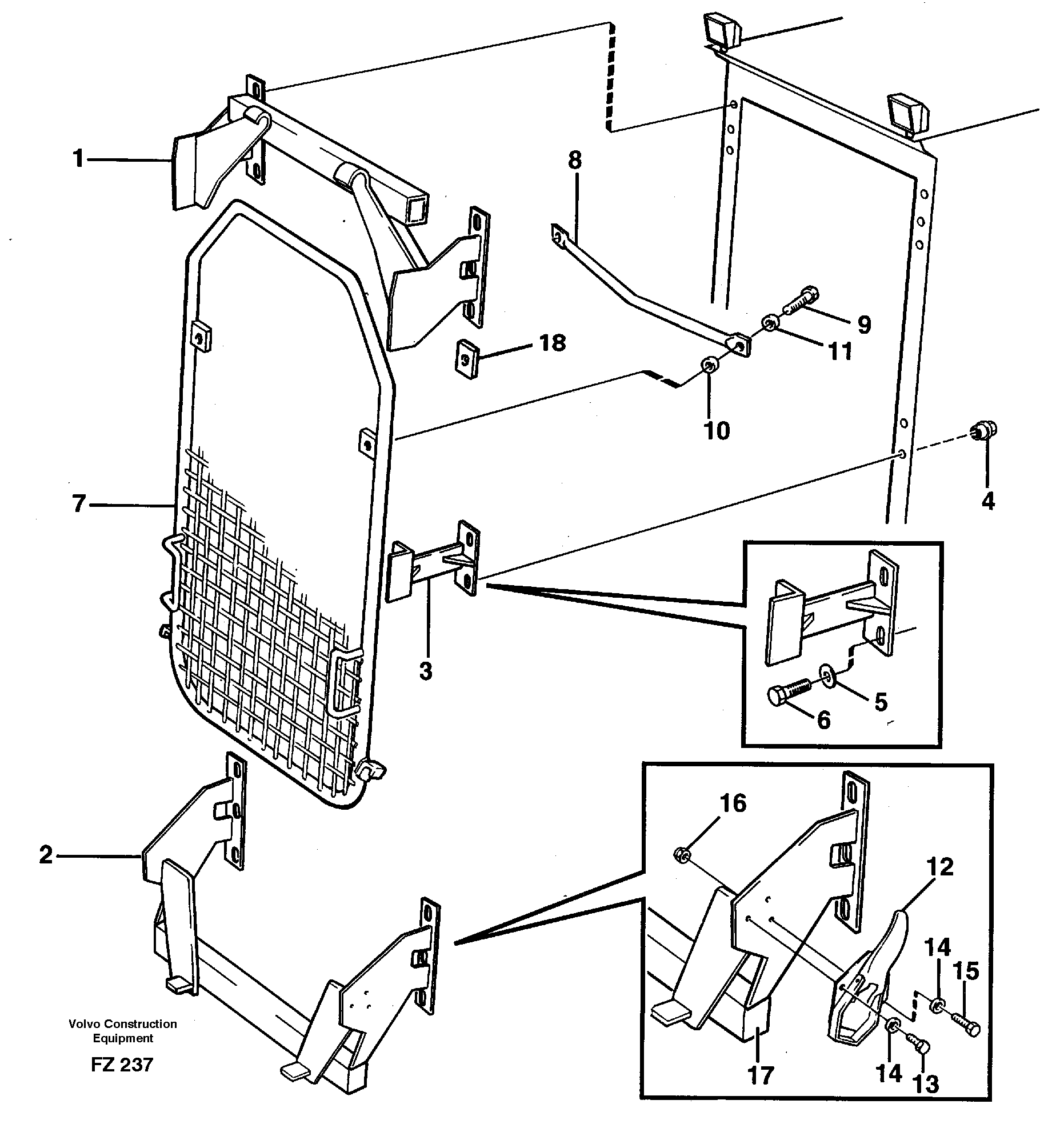 Windscreen protection 14259352 — volvo parts diagram