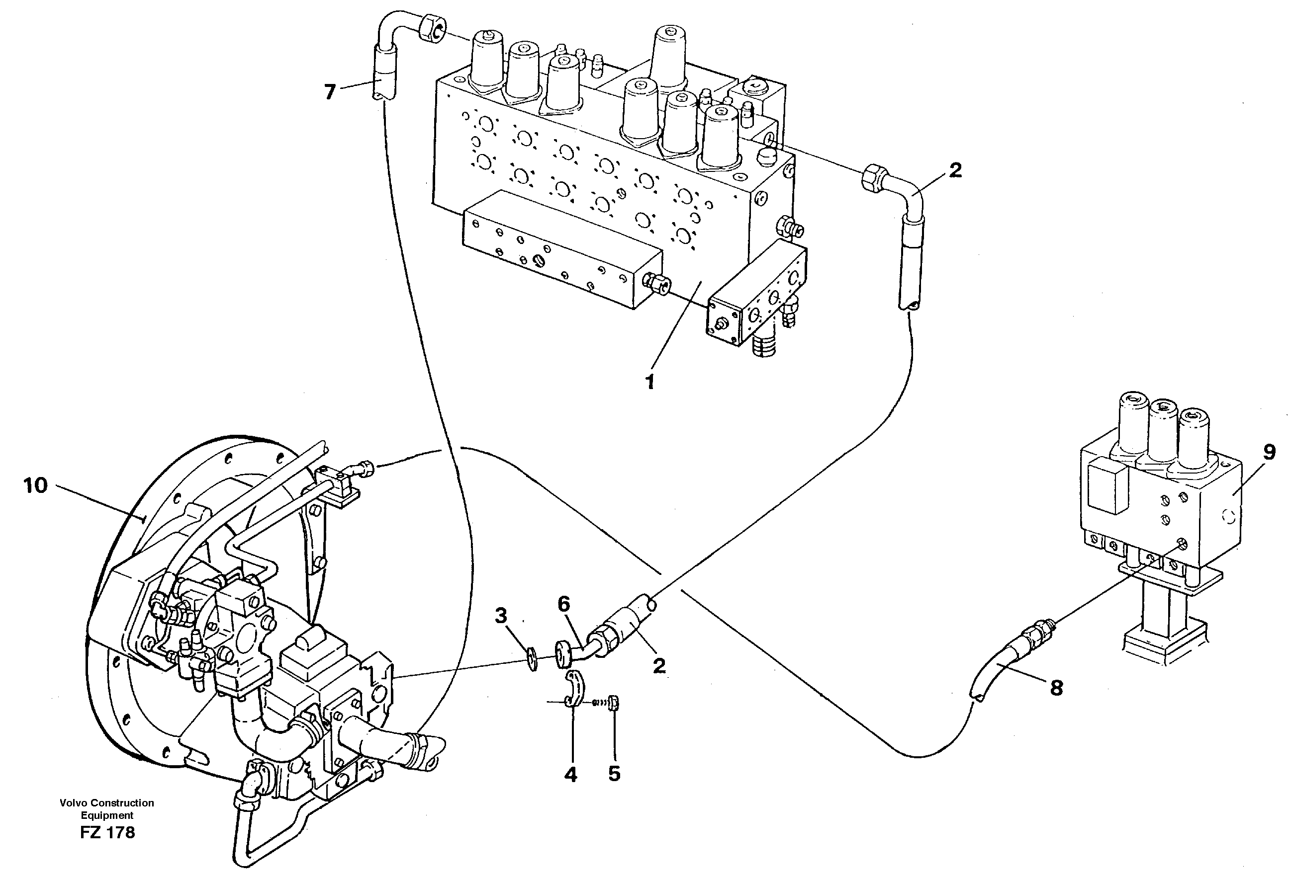 Hydraulic system, feed line — volvo parts diagram