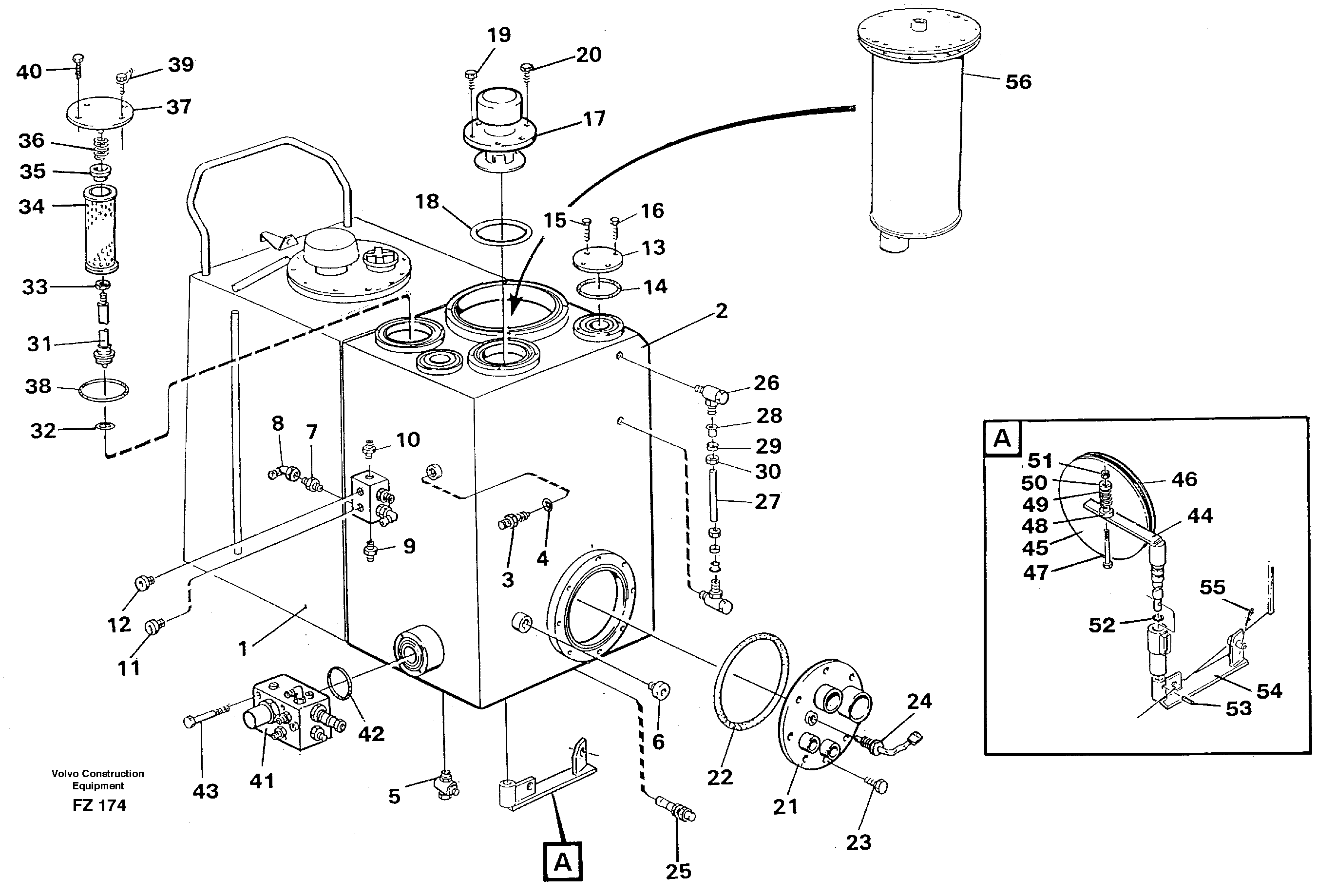 Hydraulic oil tank — volvo parts diagram