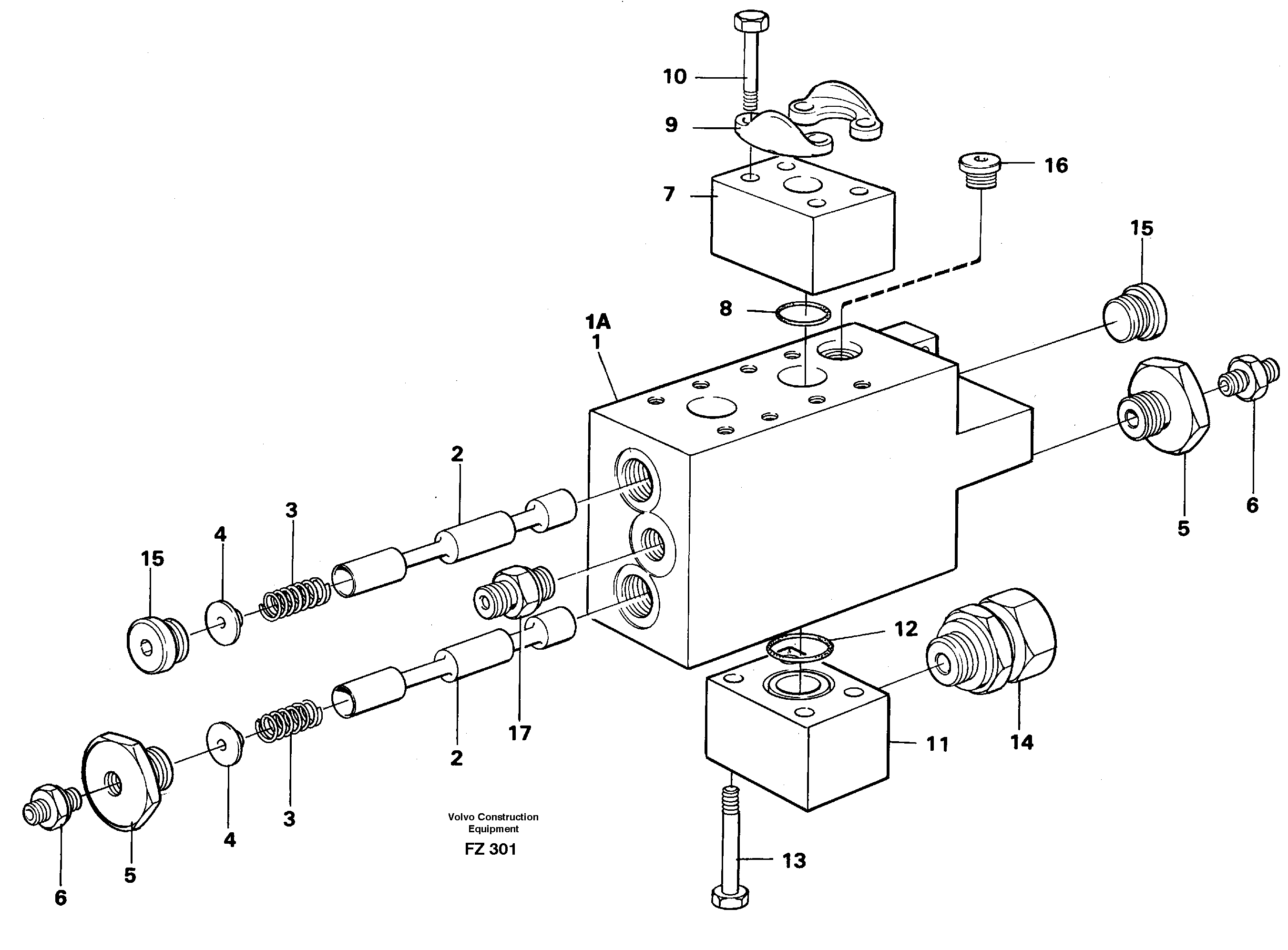 Operating valve, hammer/shears 14258773 — volvo parts diagram