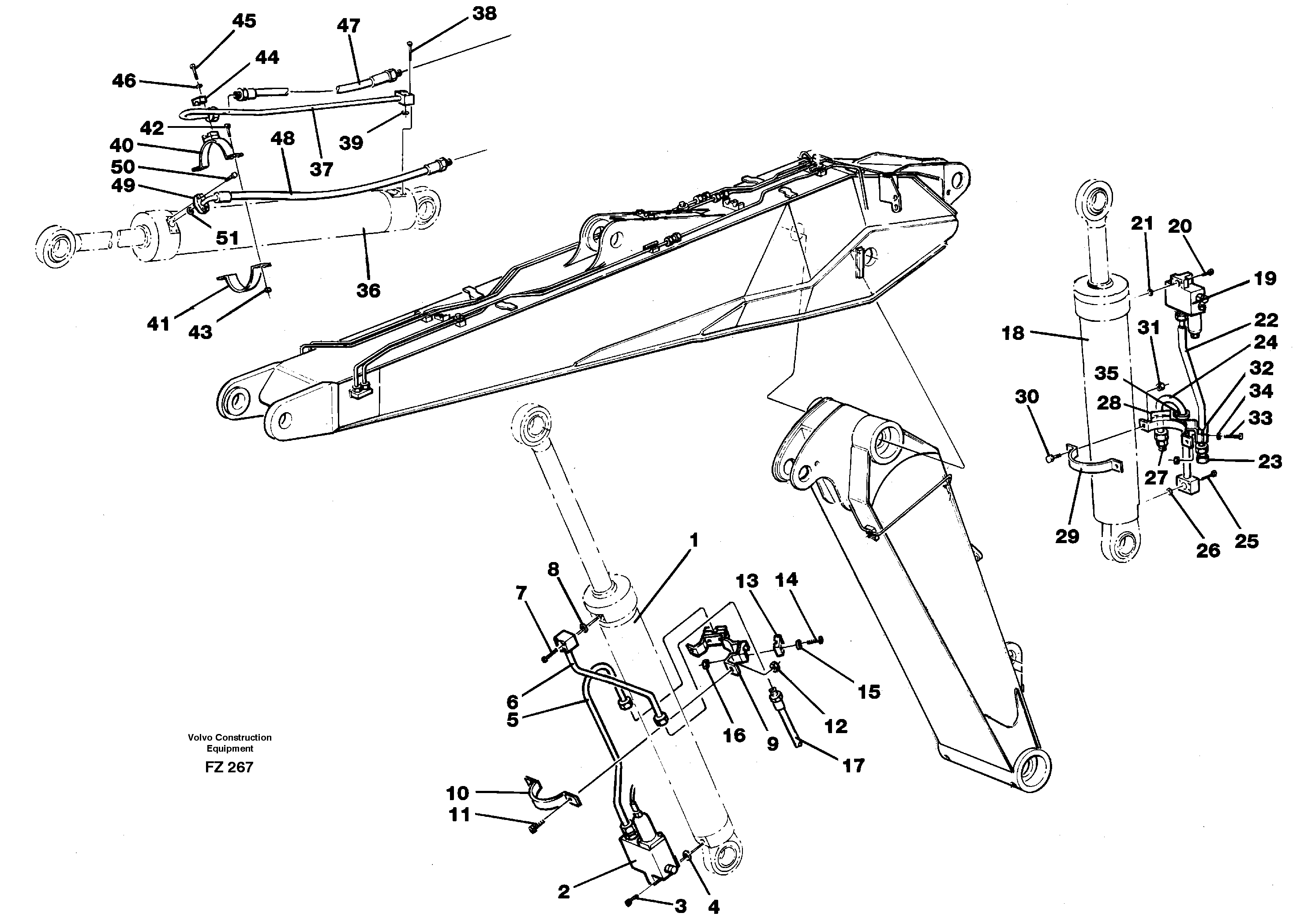 Cylinder hydraulics, adjustable boom 14267963 — volvo parts diagram