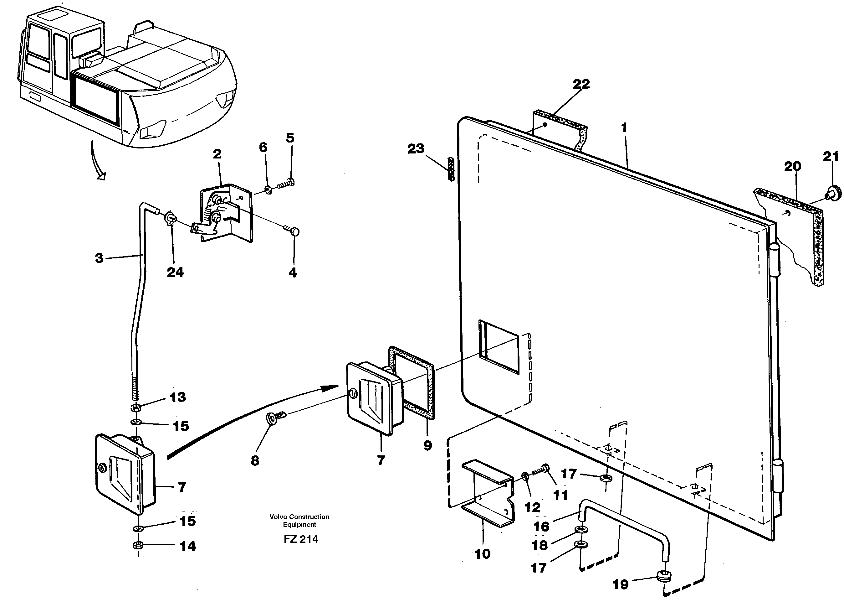 Door, radiator — volvo parts diagram