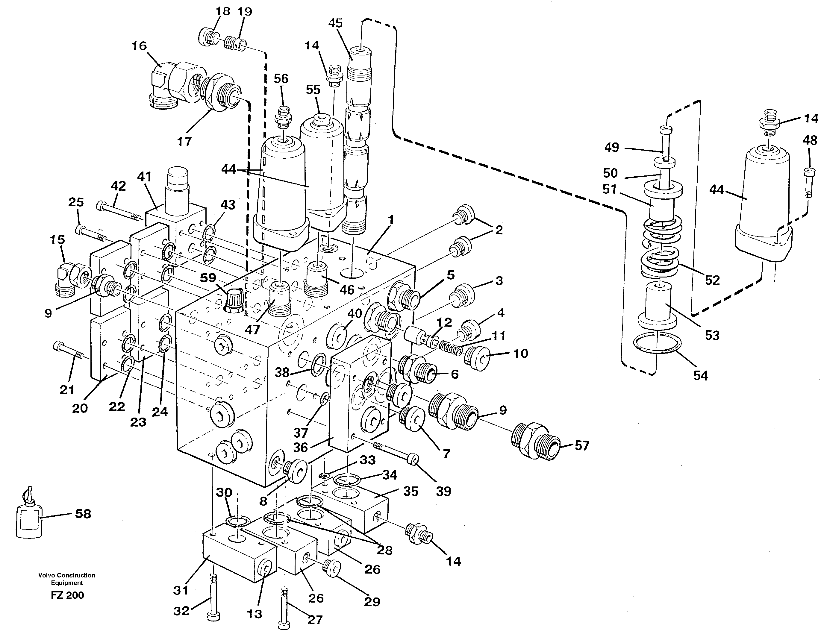 Slew valve assembly — volvo parts diagram