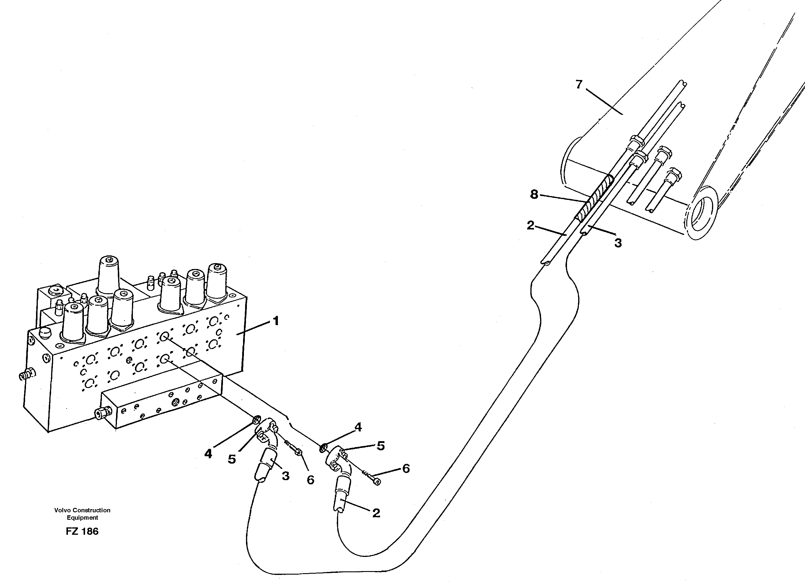 Hydraulic system, bucket — volvo parts diagram