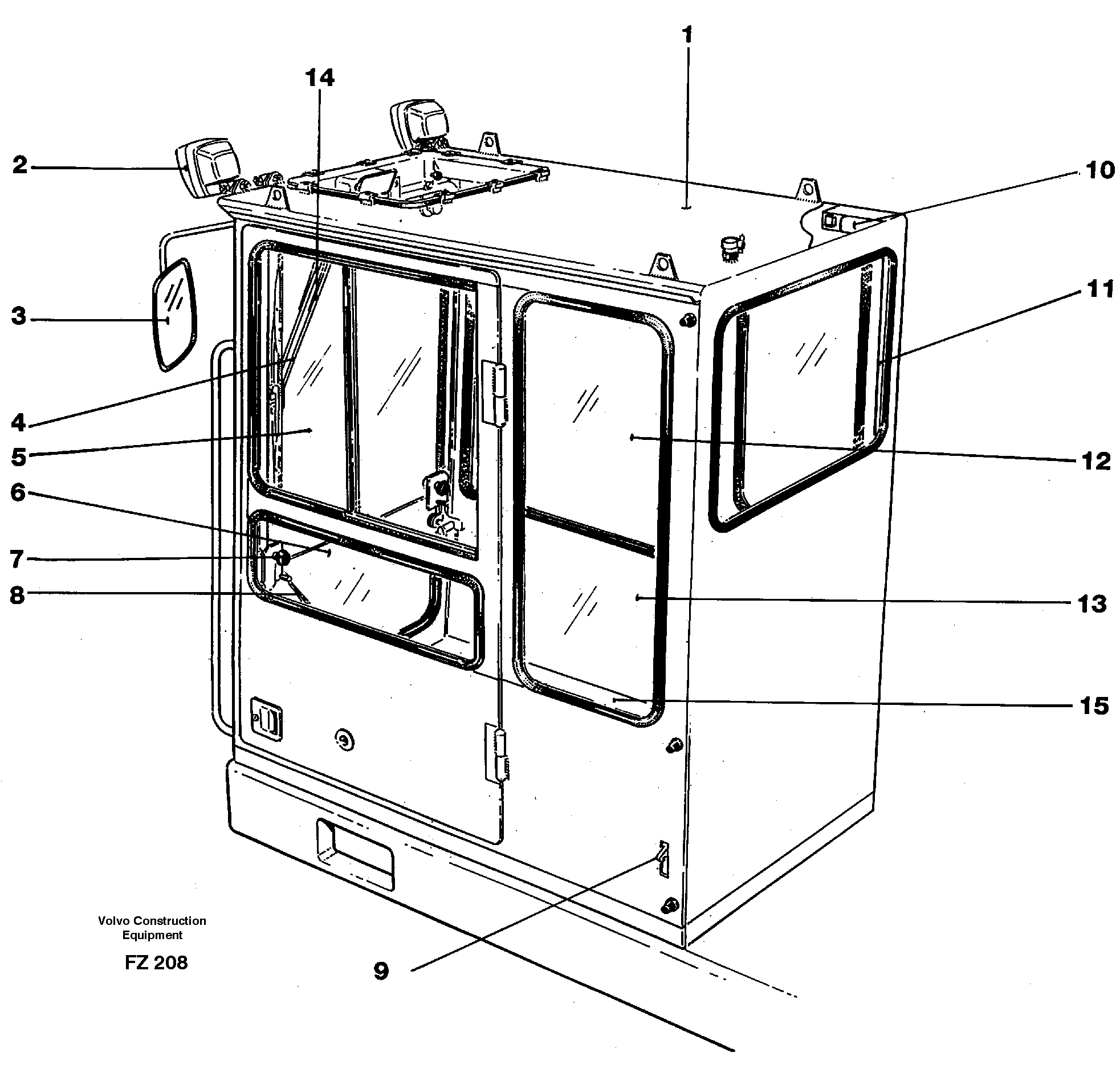 Operator's cab — volvo parts diagram