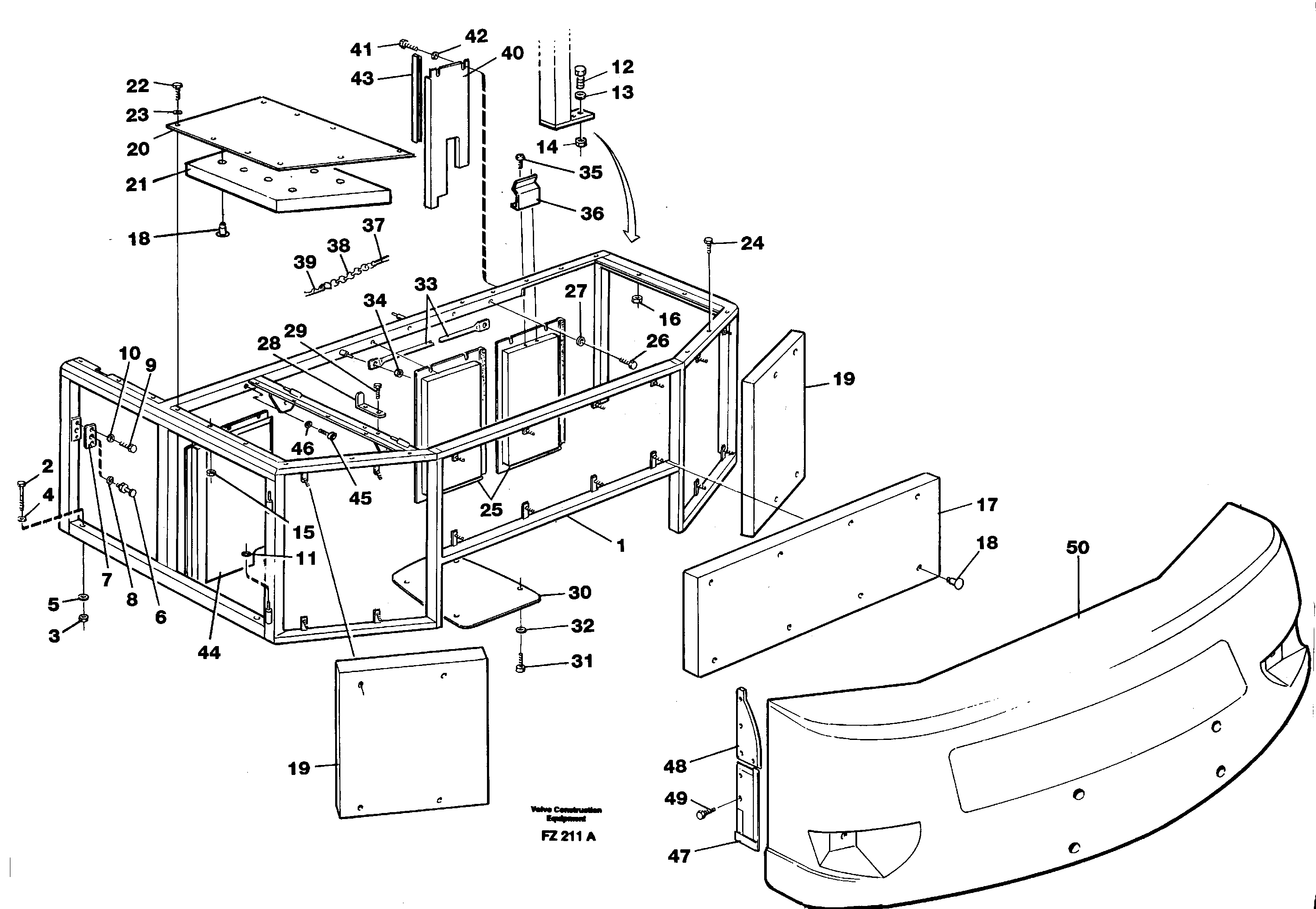 Support, cover plates, rear — volvo parts diagram
