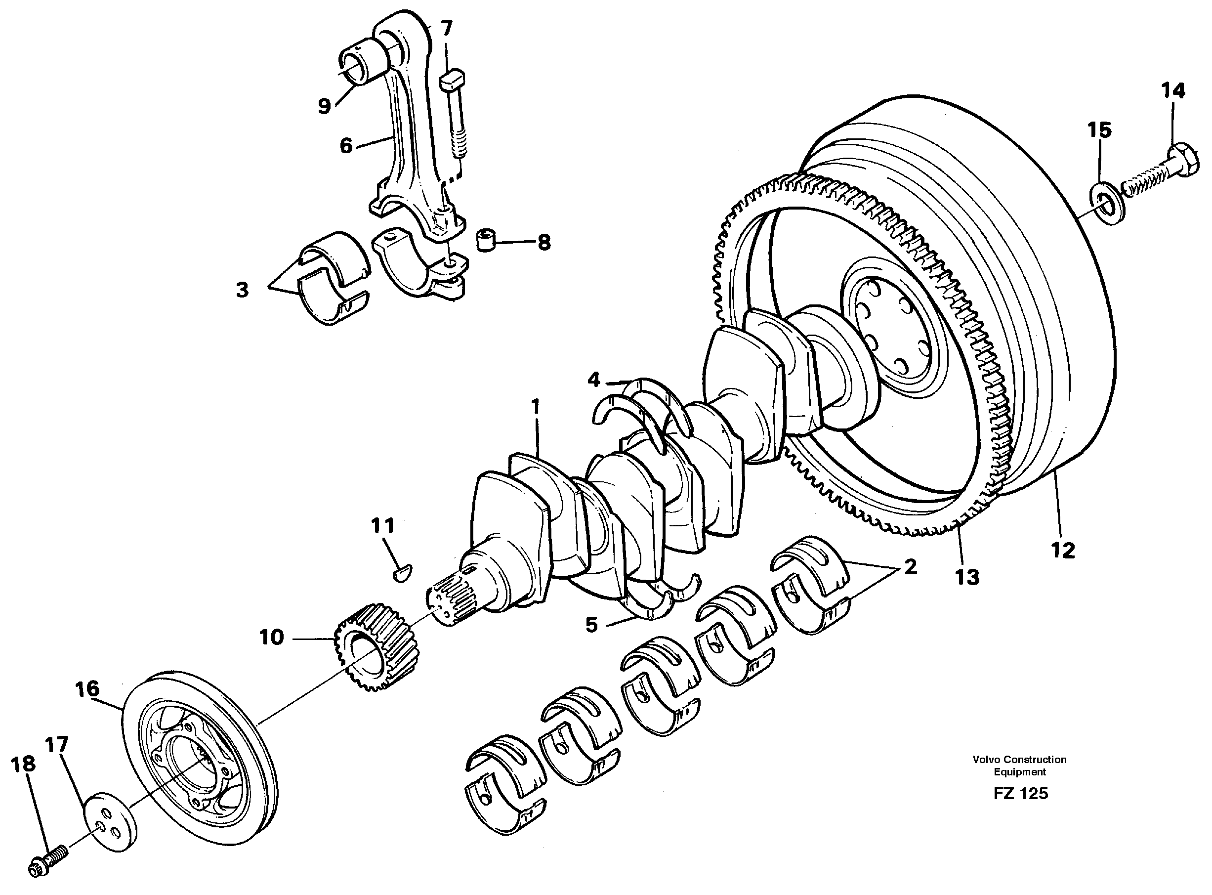 Crankshaft and related parts — volvo parts diagram