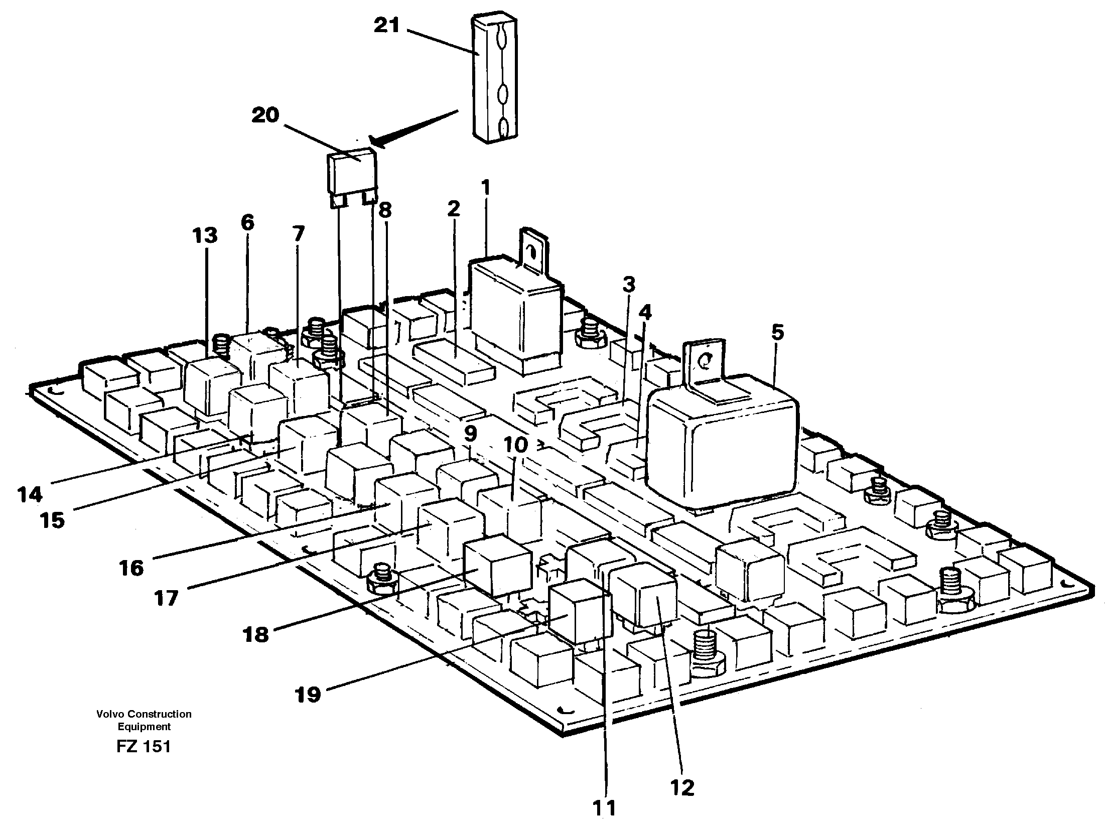 Electrical distribution unit, relay — volvo parts diagram