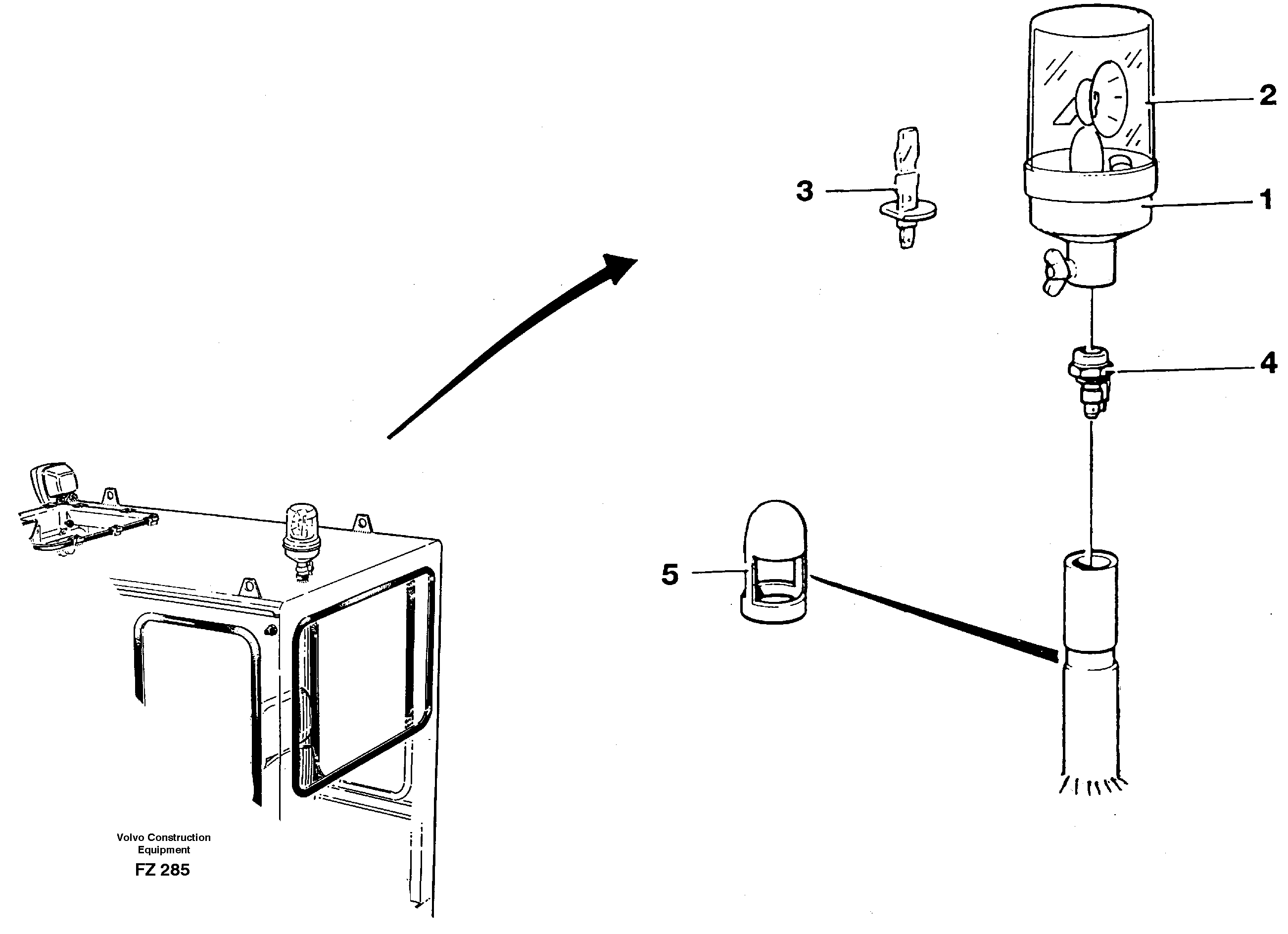Rotating beacon 11997498 — volvo parts diagram