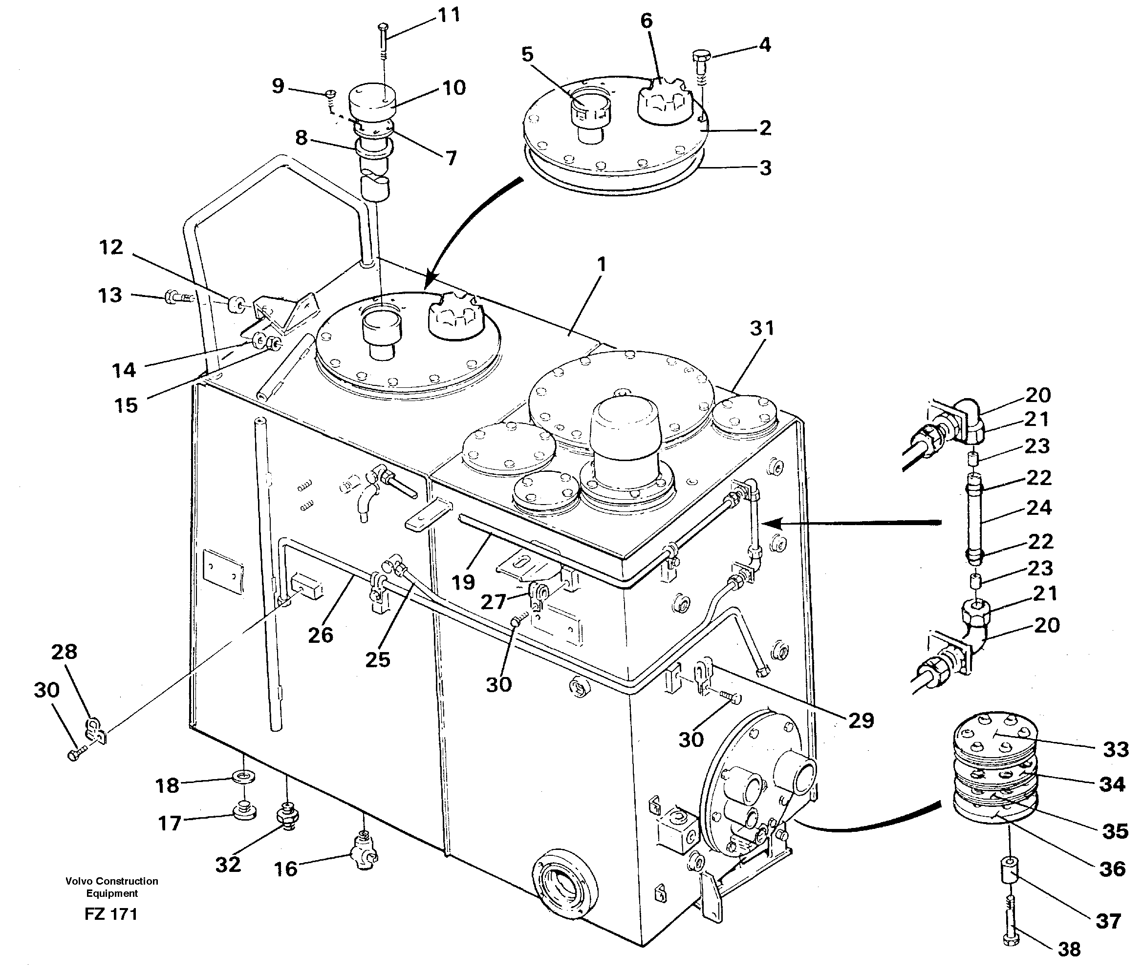 Fuel tank — volvo parts diagram