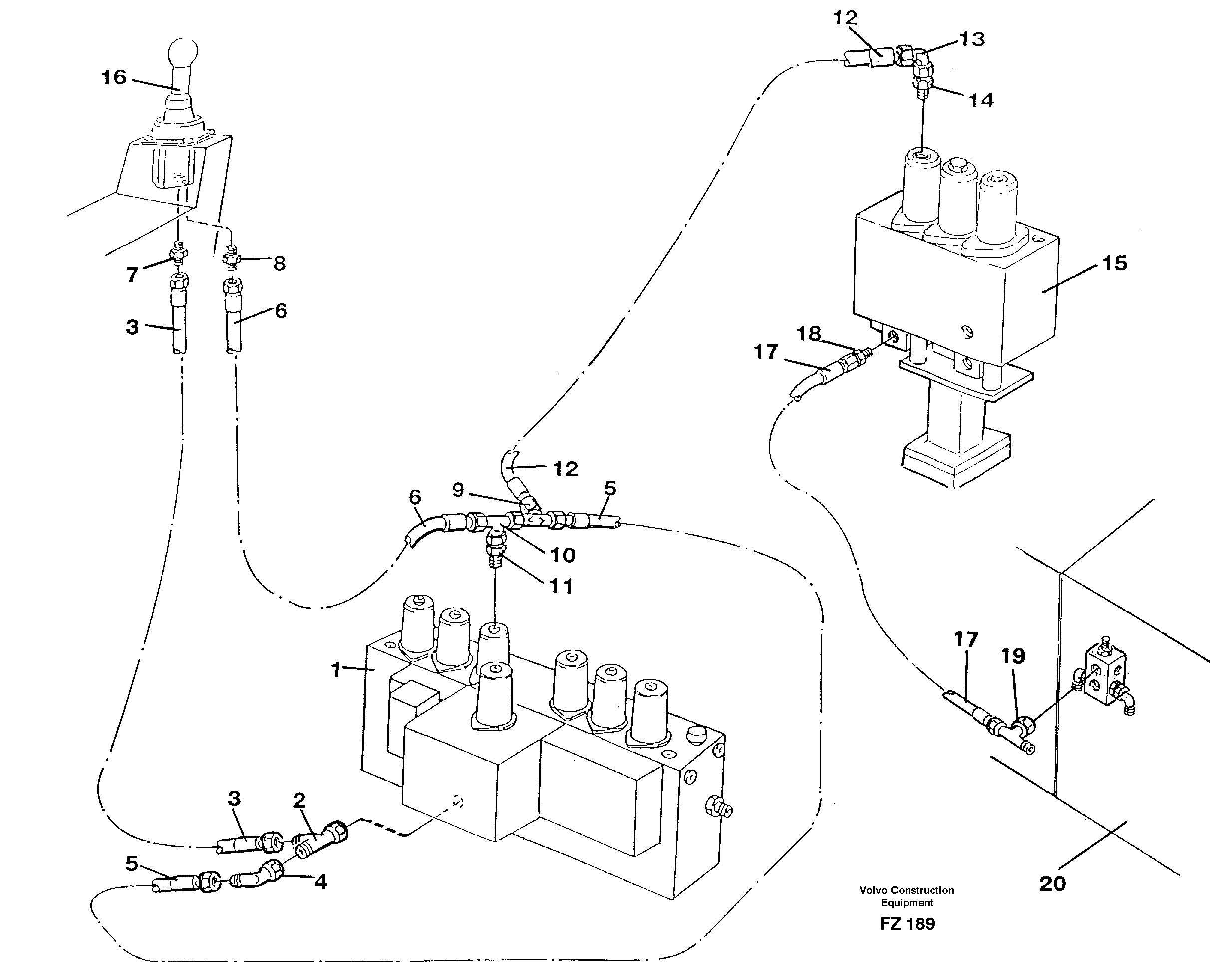 Servo hydraulics, bucket — volvo parts diagram