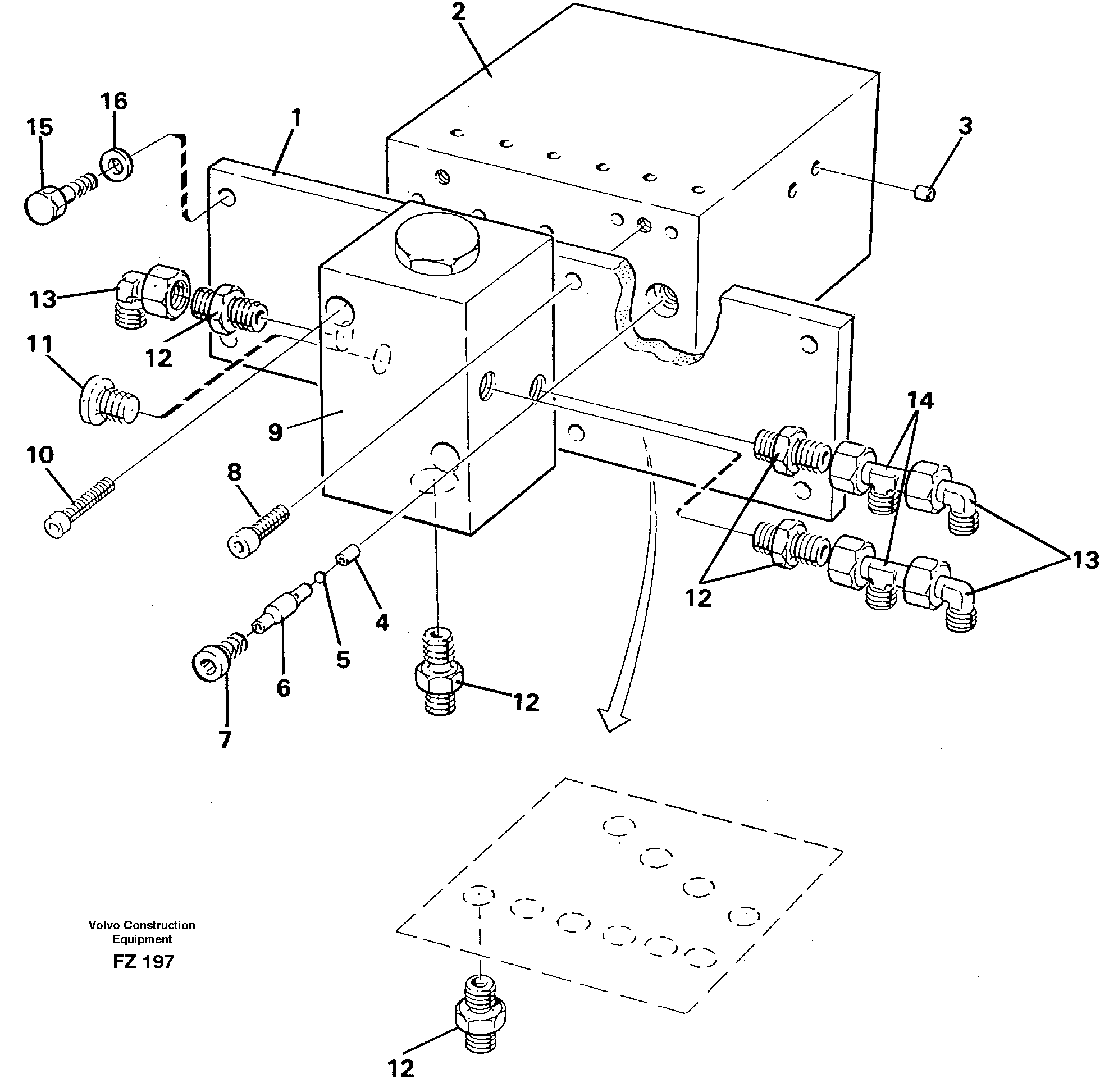 Travel valve bloc — volvo parts diagram