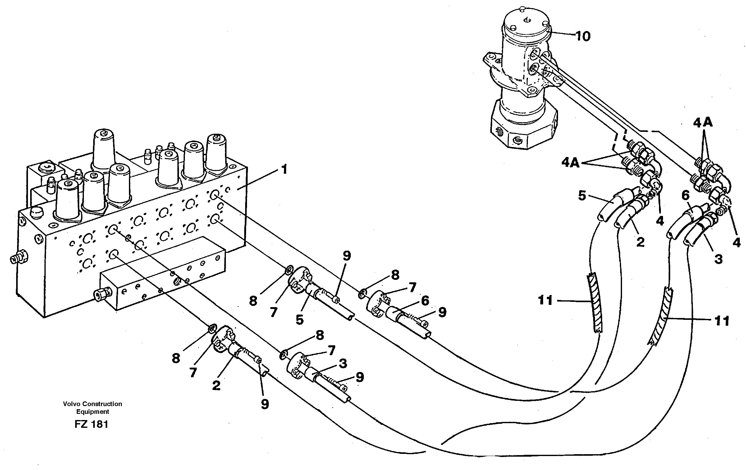 Hydraulic system, travel — volvo parts diagram