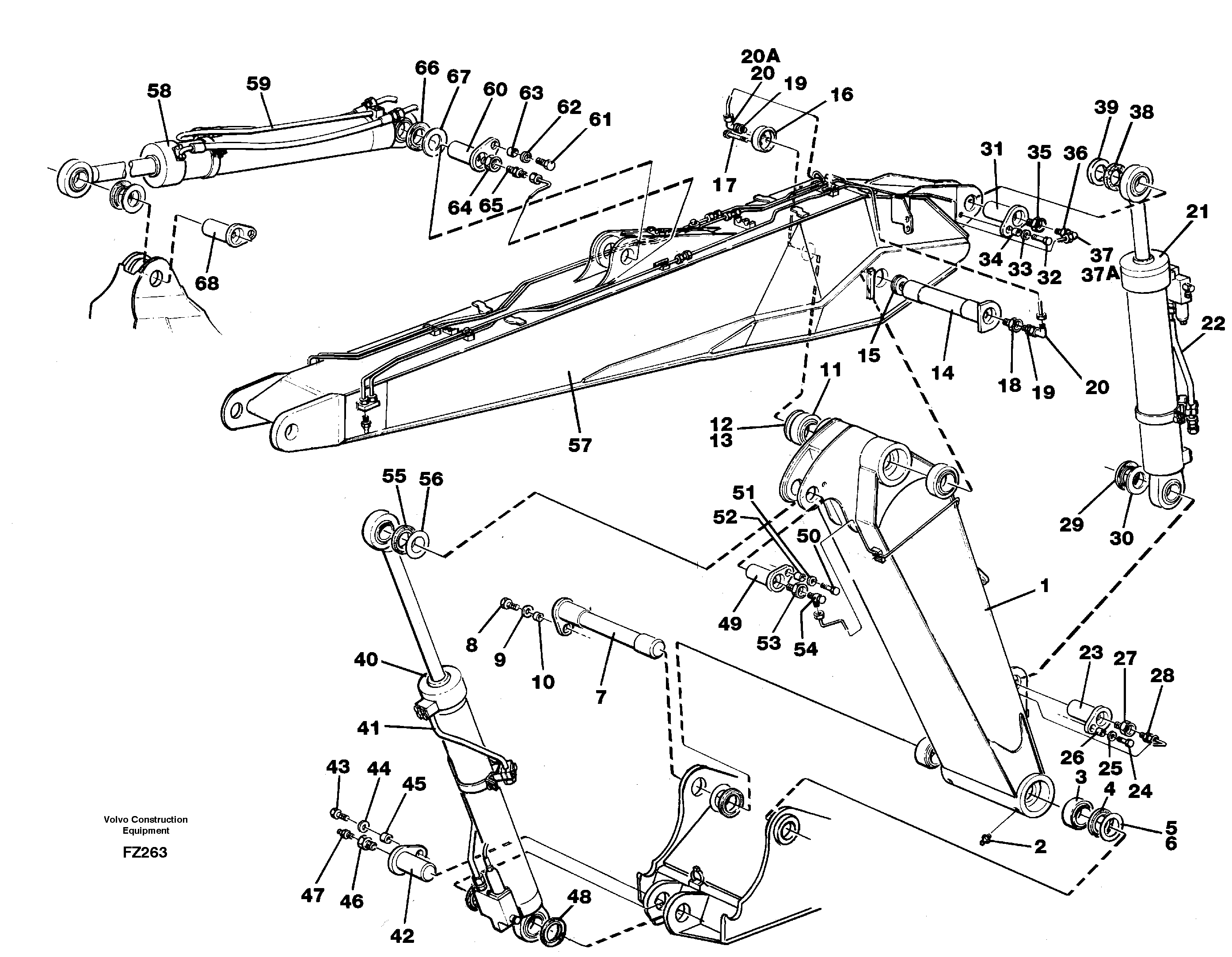 Adjustable boom with assembly 14267963 — volvo parts diagram