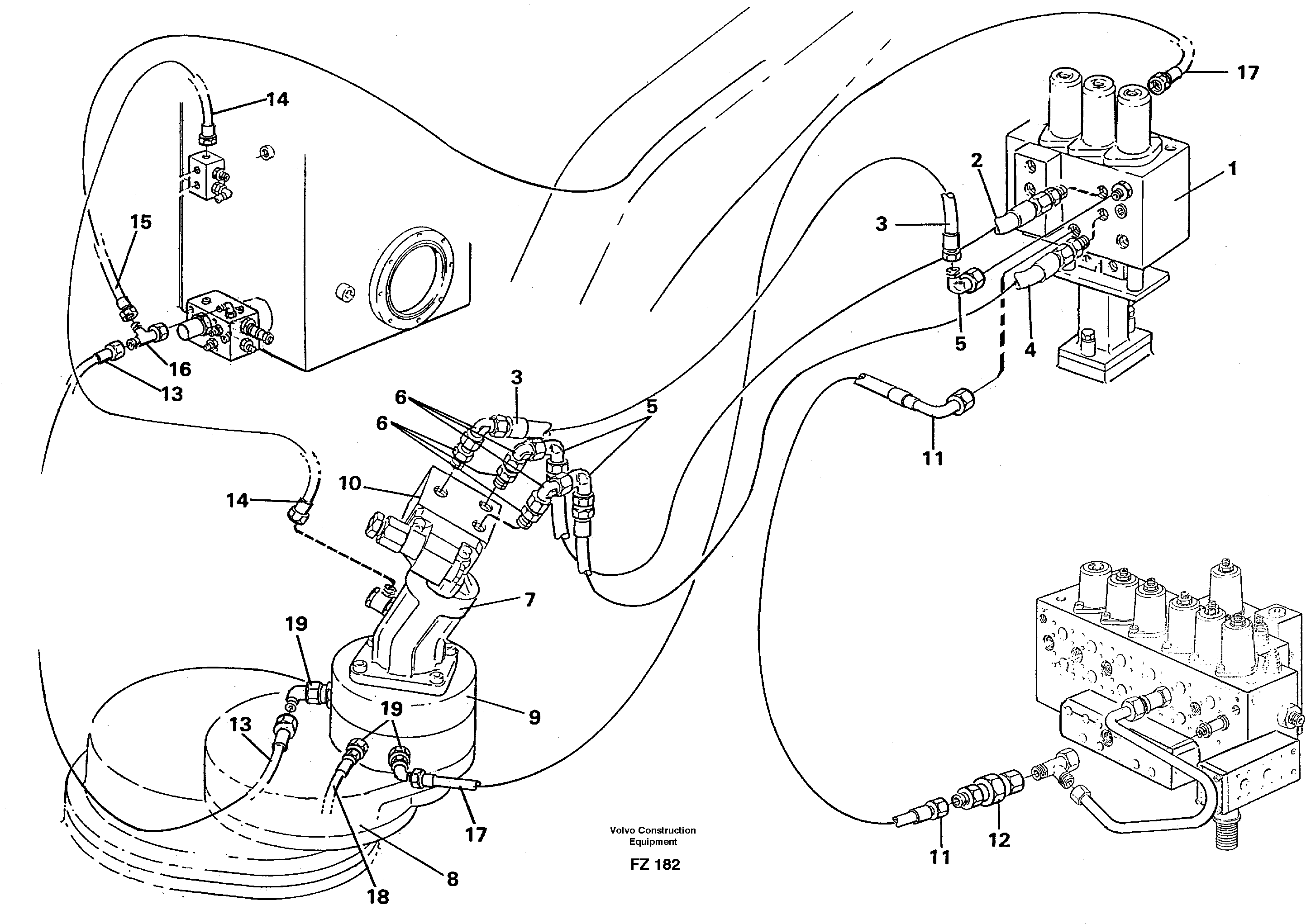 Boom swing system — volvo parts diagram